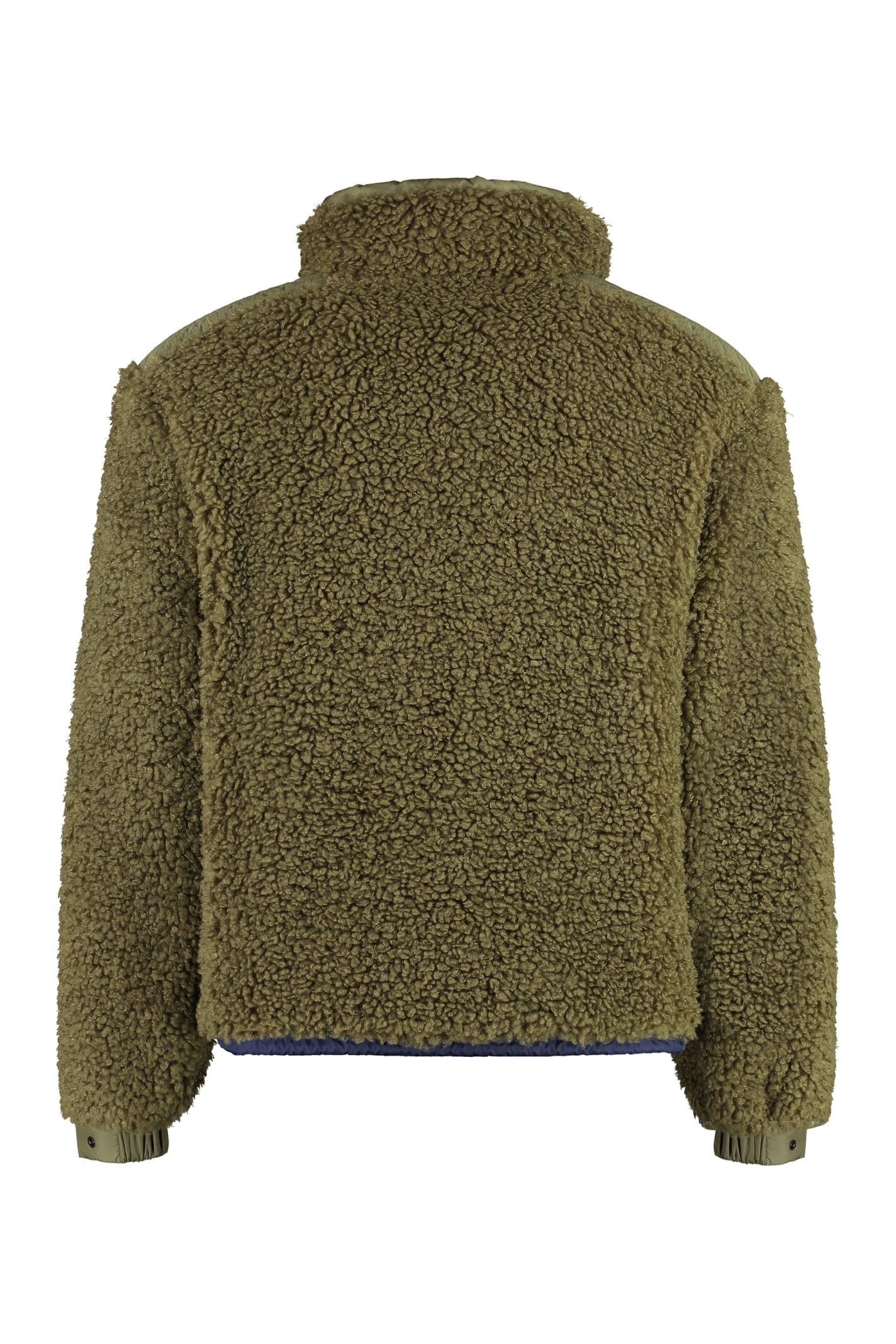 Shop Moncler Faux Fur Cardigan In Green