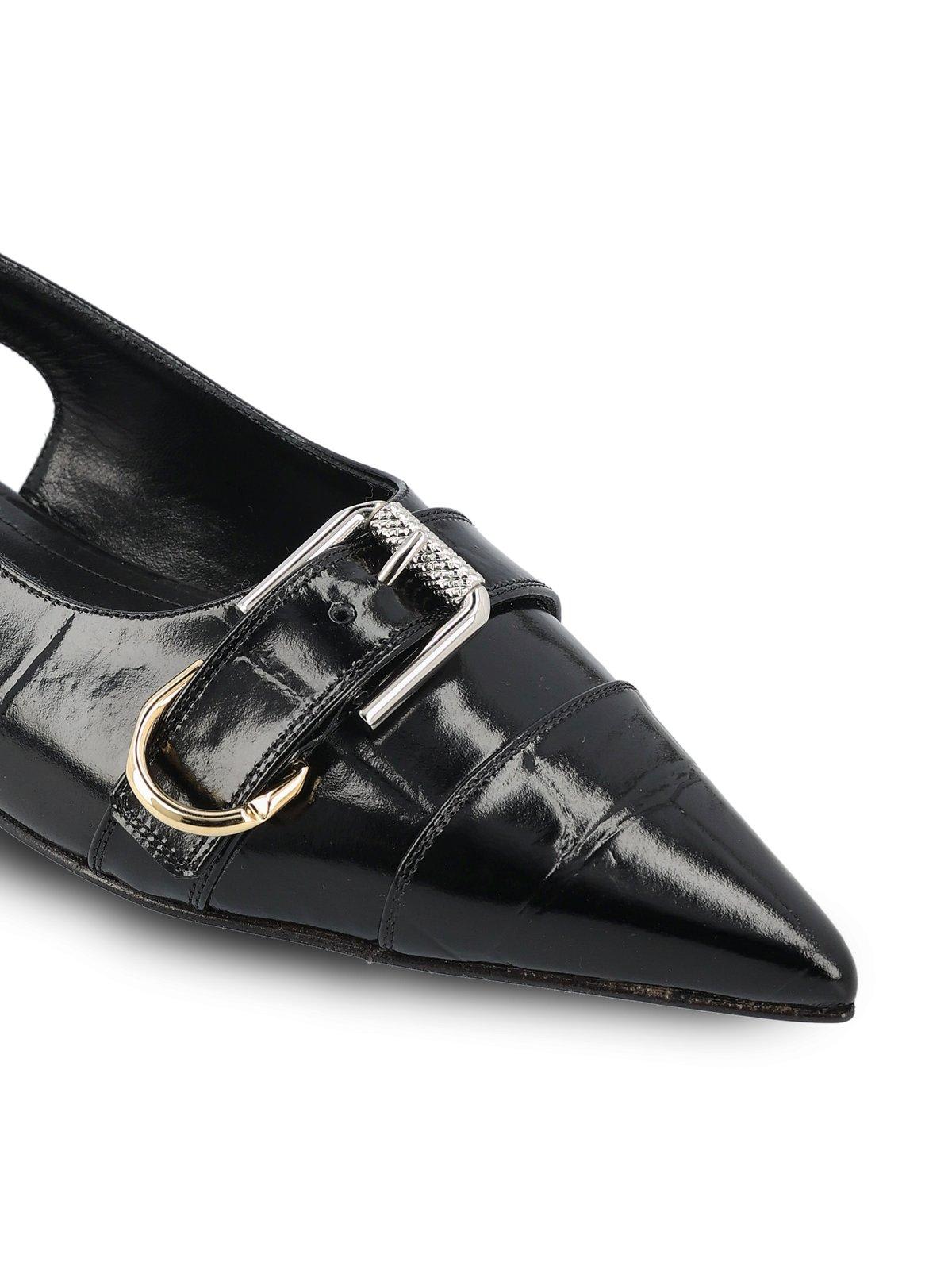 Shop Givenchy Voyou Slingback Flat Shoes In Black