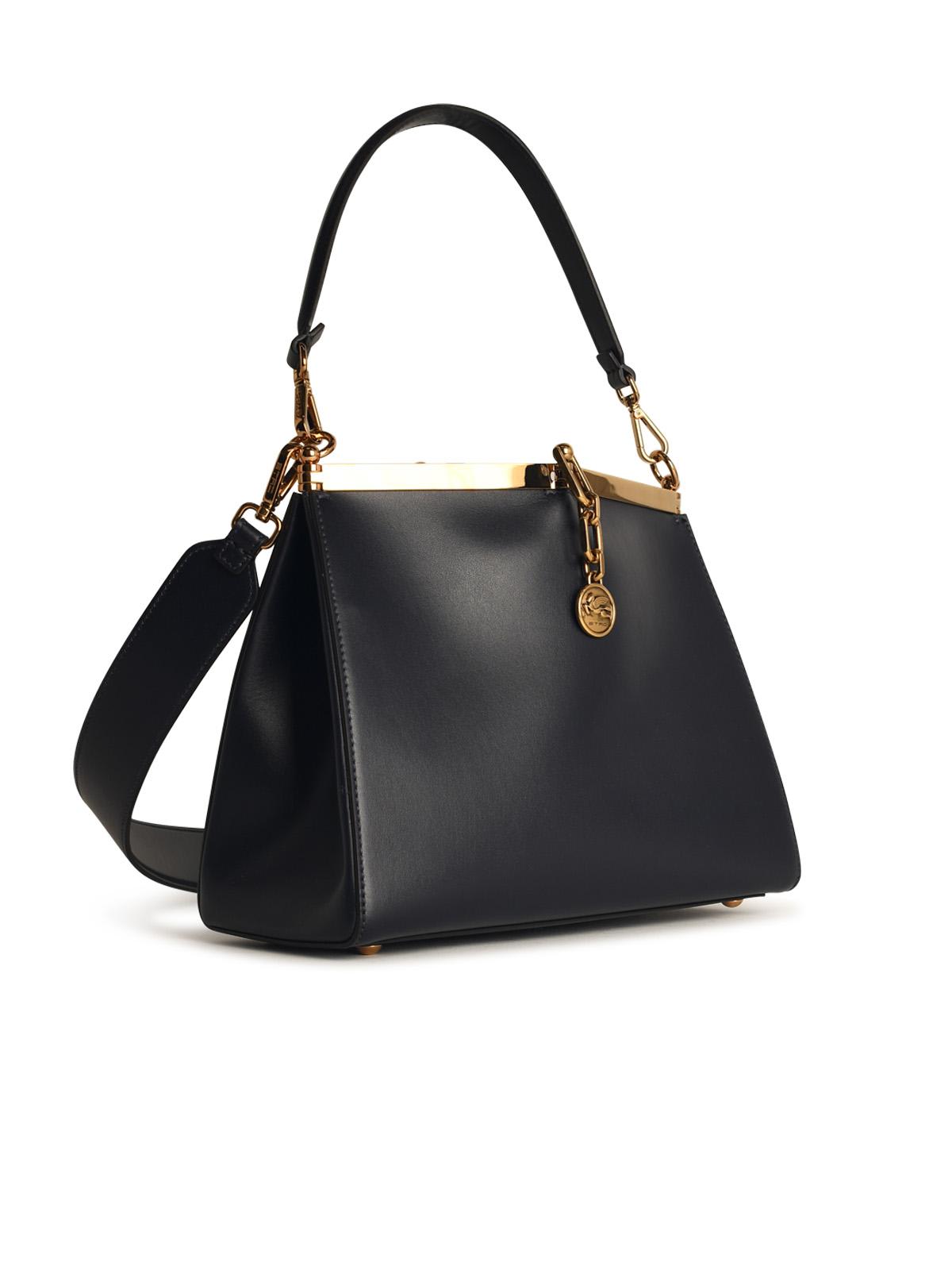 Shop Etro Vela Medium Bag In Blue Smooth Leather