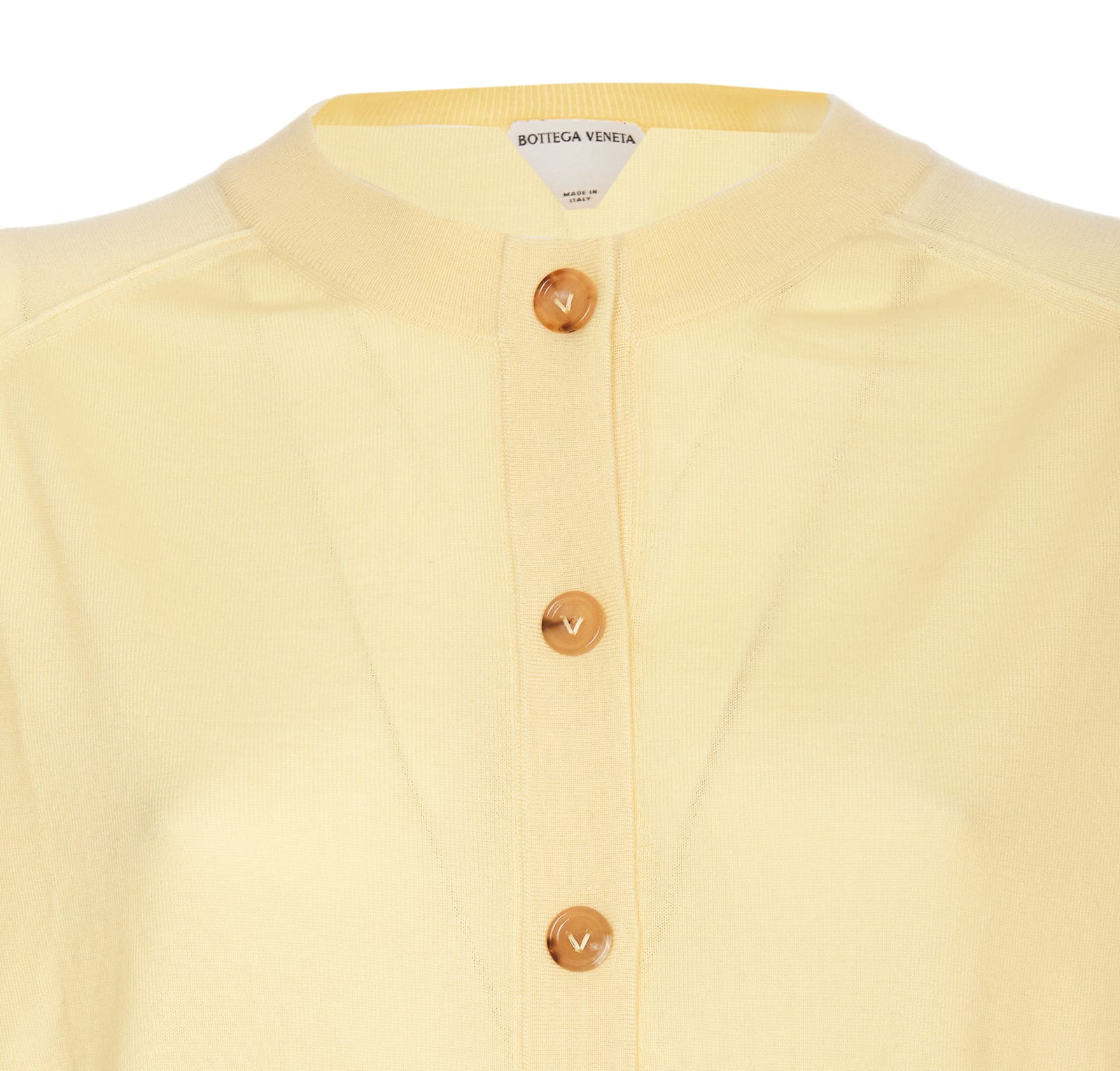 Shop Bottega Veneta Cardigan In Yellow