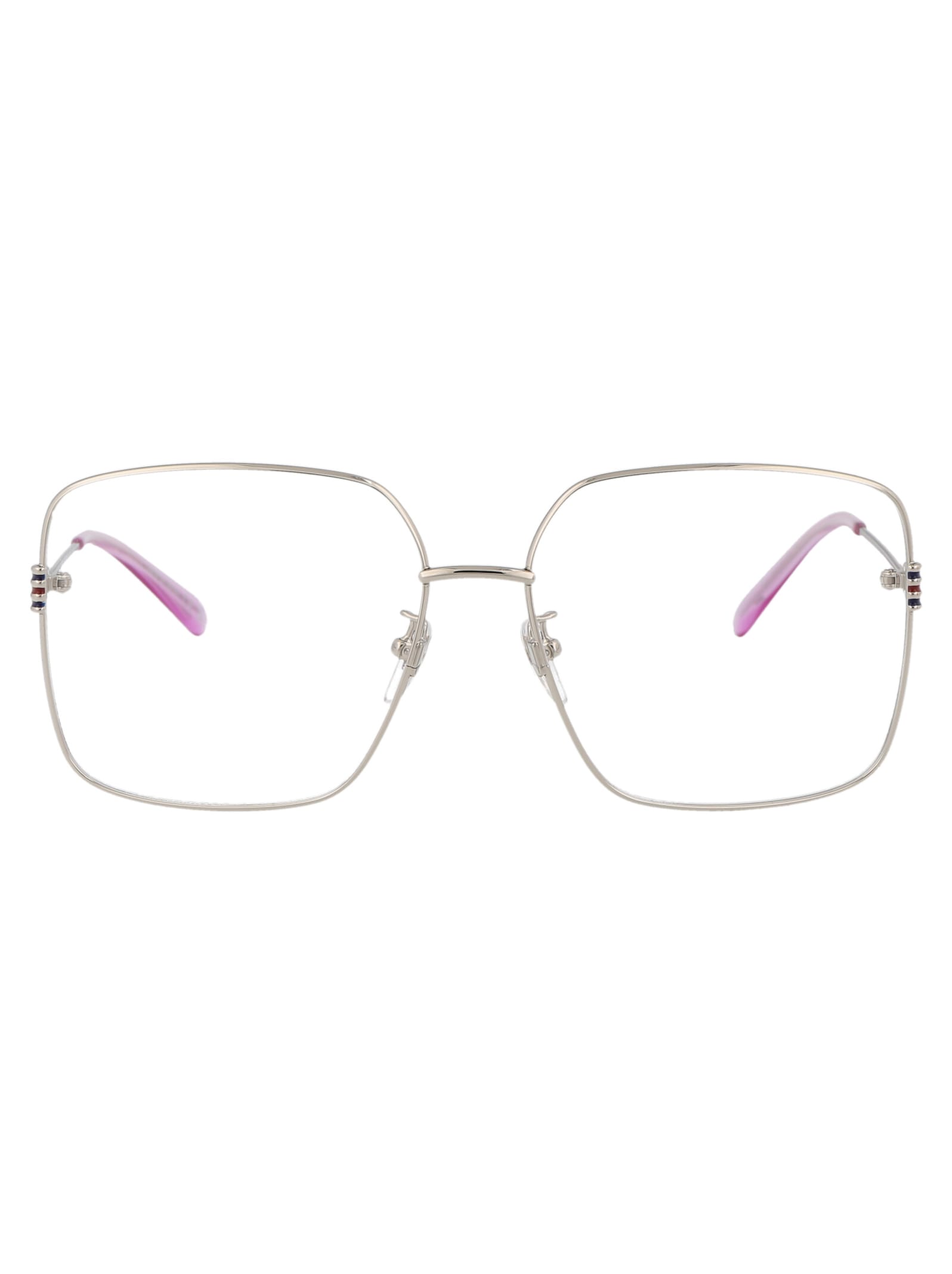 Shop Gucci Gg1284oa Glasses In 002 Silver Silver Transparent