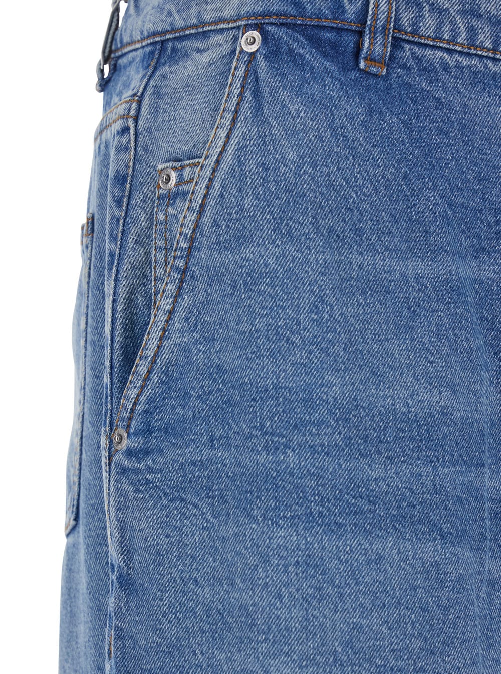 Ami Alexandre Mattiussi Ami Paris Men Blue Jeans With Belt Loops And Wide Leg In Denim Man In Blue