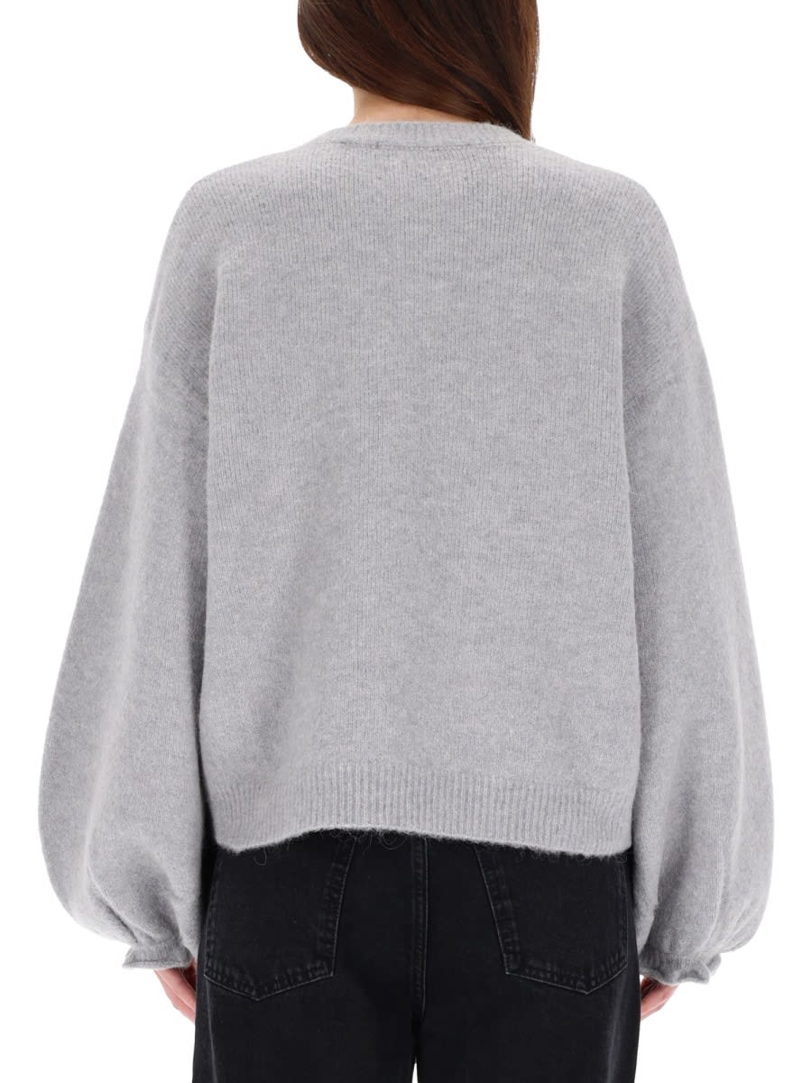 Rotate Birger Christensen Sweater With Wide Sleeves In Gray