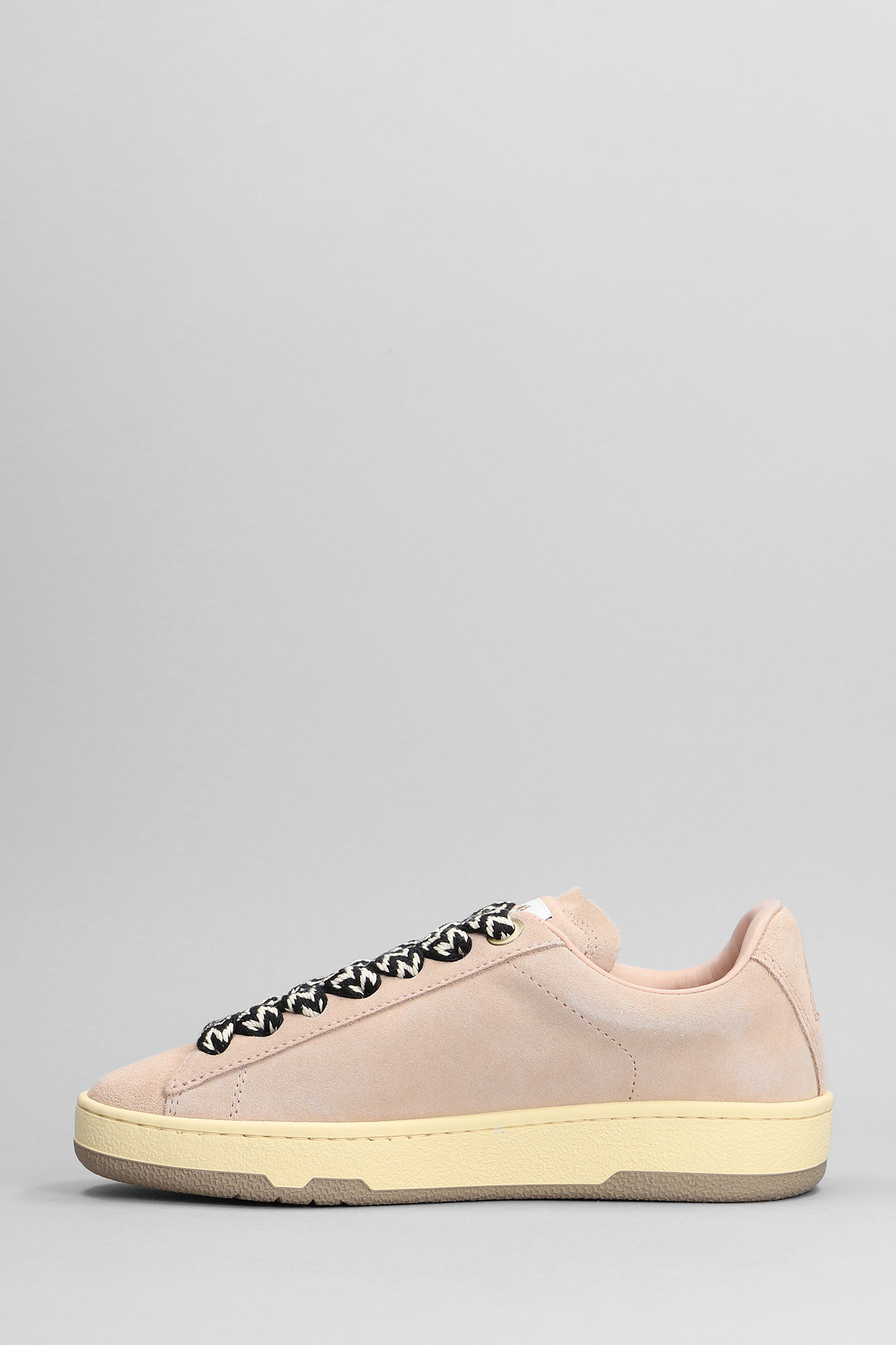 Shop Lanvin Lite Curb Sneakers In Rose-pink Leather