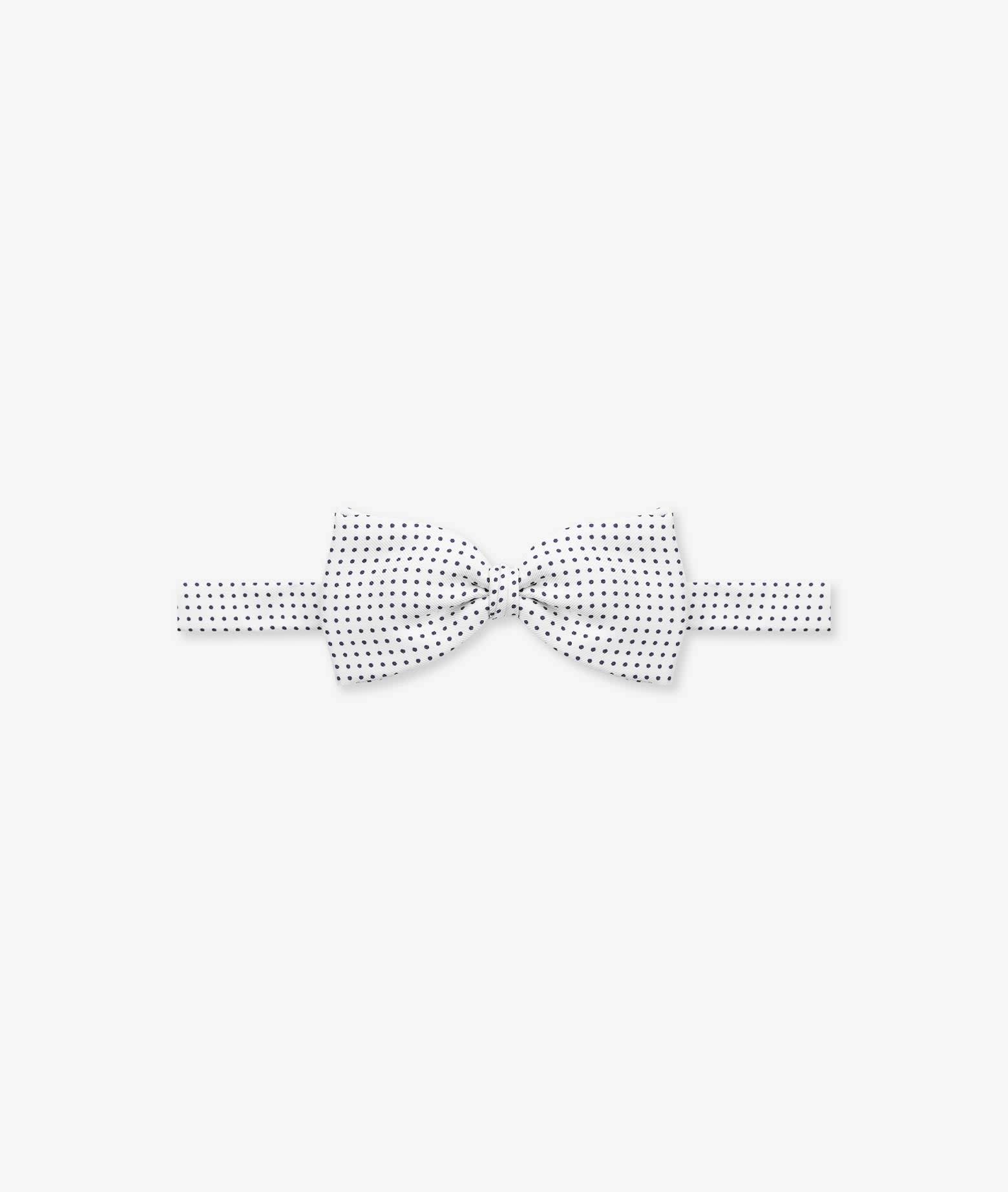 Larusmiani Bow Tie Pois Tie In White