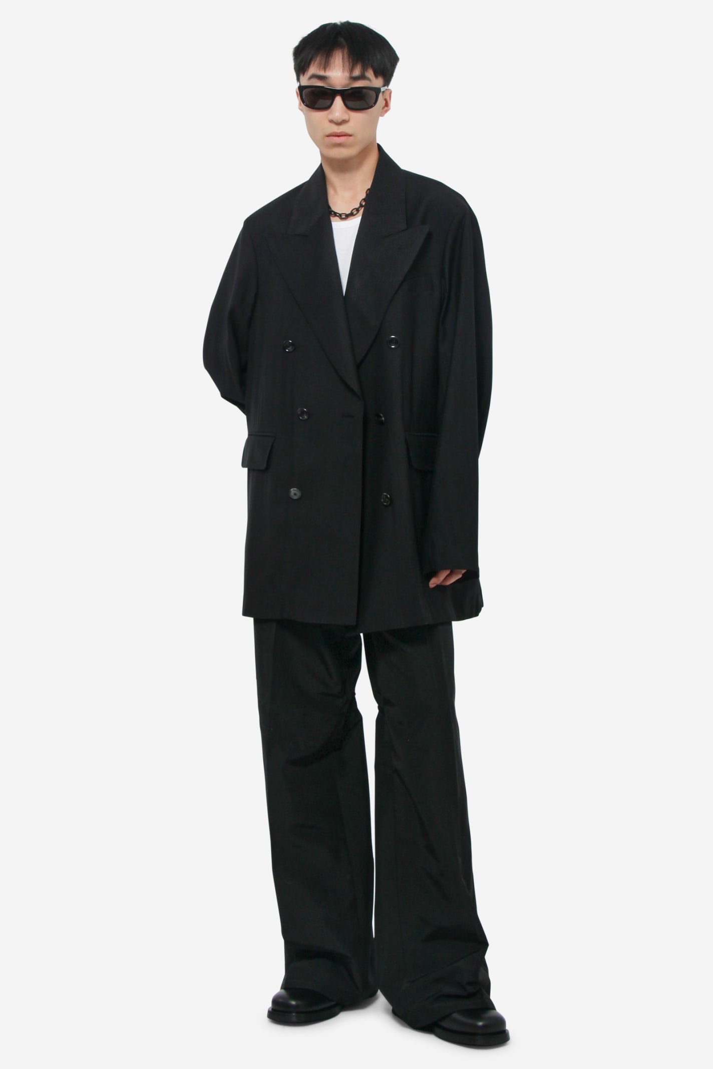 Our Legacy Sharp Db Blazer In Black Experienced Viscose