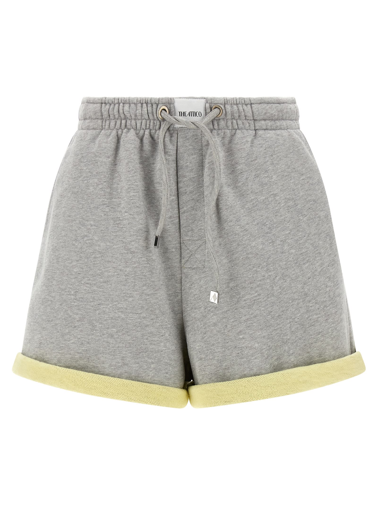 Attico American Fleece Shorts In Gray