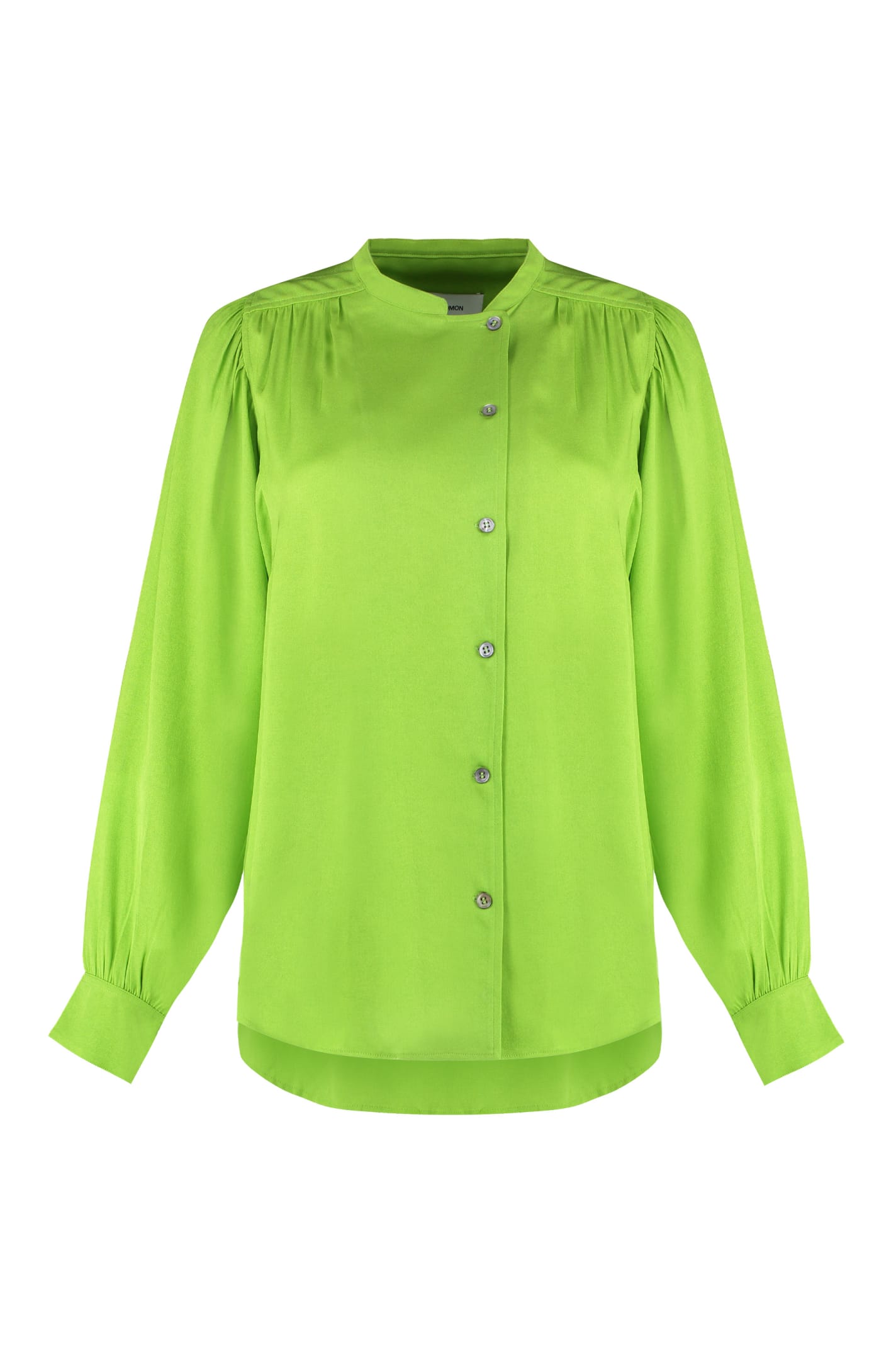 Shop Yves Salomon Crêpe Blouse In Green