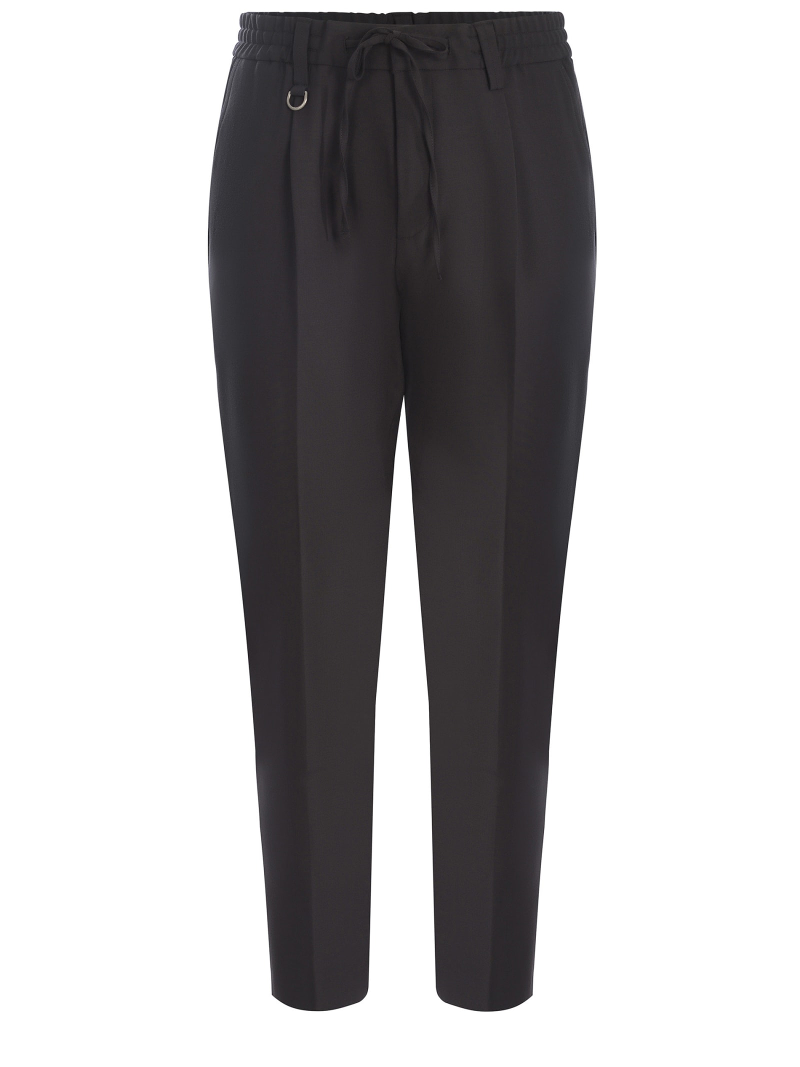 Shop Paolo Pecora Trousers  Made Of Fresh Wool In Grigio Antracite
