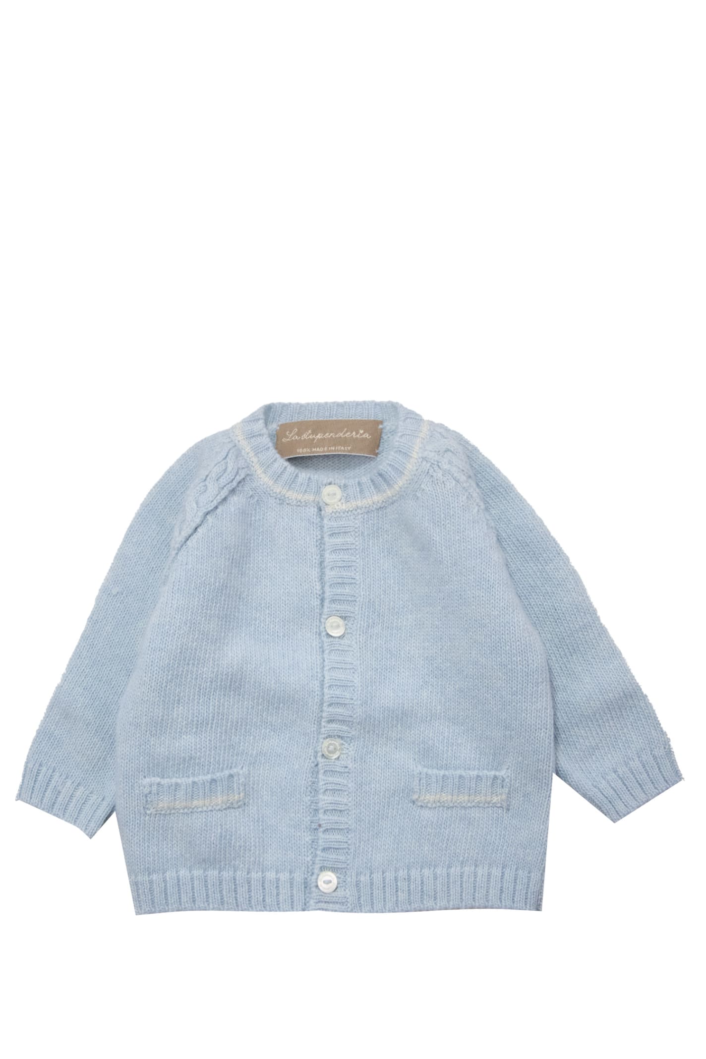 La Stupenderia Babies' Wool Sweater In Light Blue