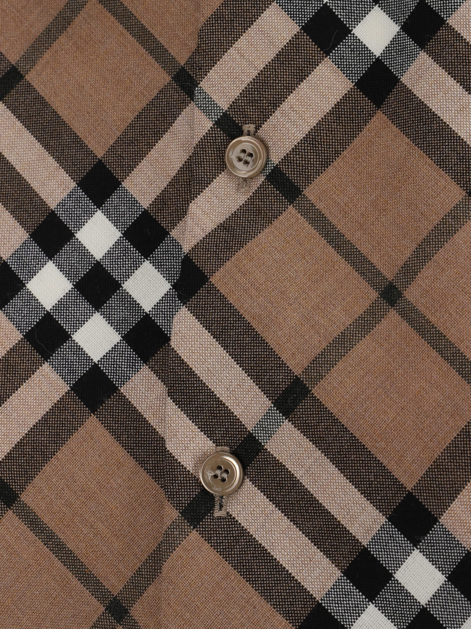 Burberry Ered Wool Blend Shirt In Lindenipcheck