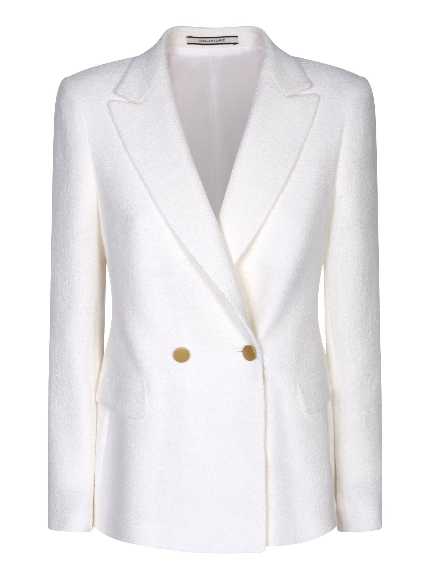 Shop Tagliatore Albar White Jacket In Blue