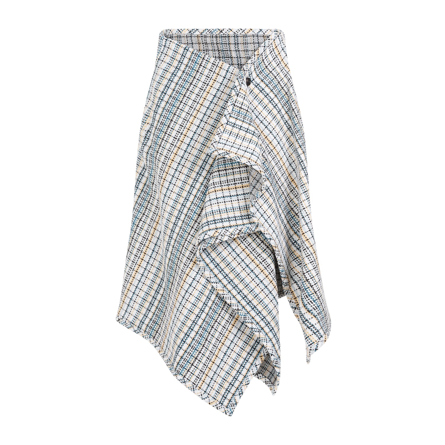 【関税＆送料込み】Bottega Veneta Cotton Wrap Skirt BOTTEGA VENETA Wrap-effect checked cotton-blend tweed midi