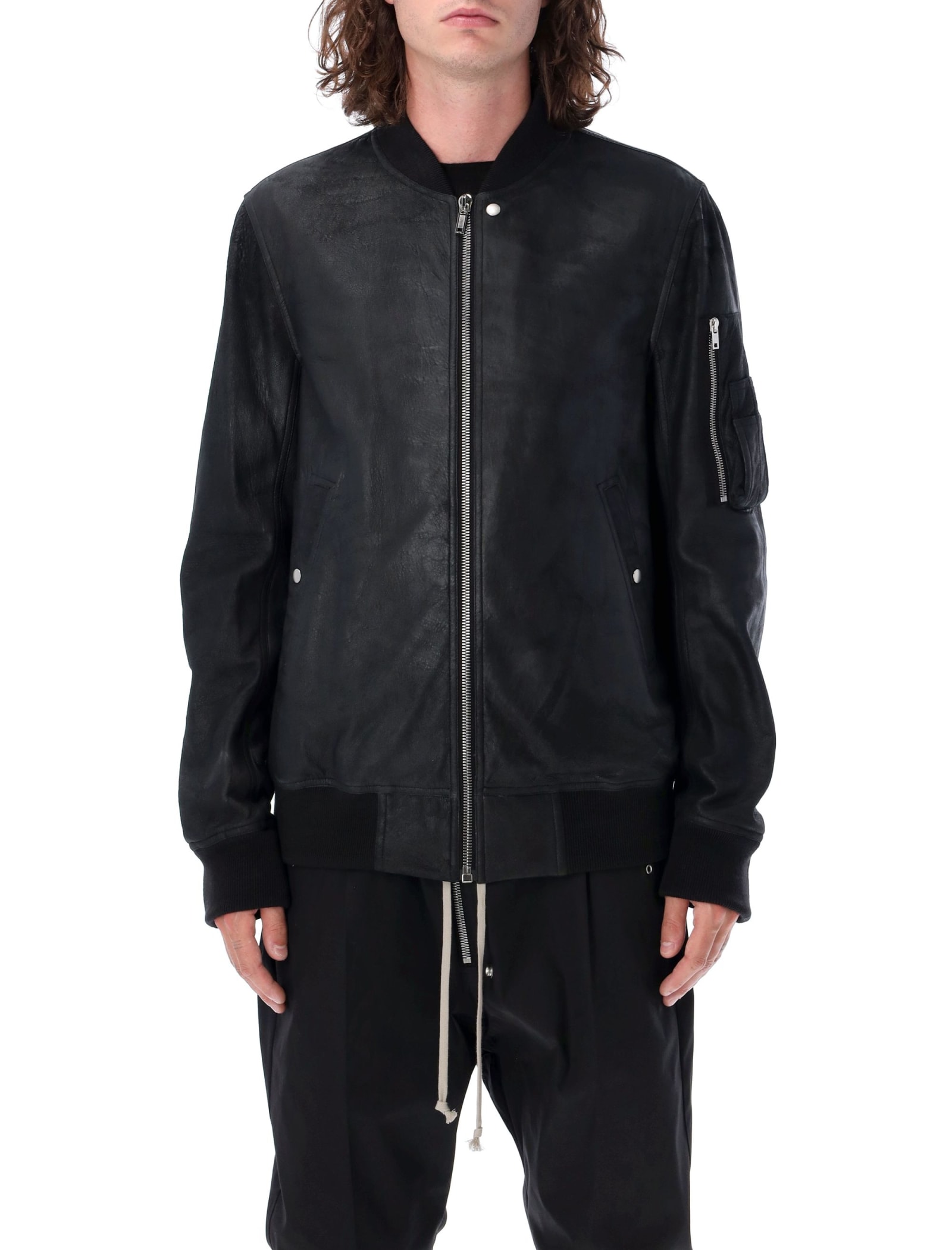 Shop Rick Owens Classic Flight Jacket In Black