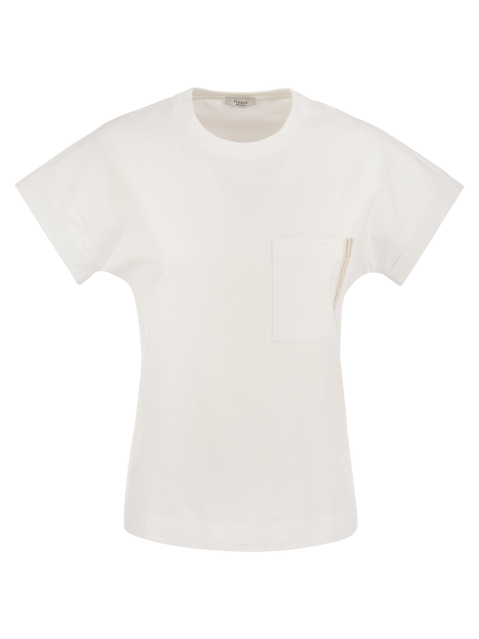 Shop Peserico Crew-neck T-shirt With Pocket In White