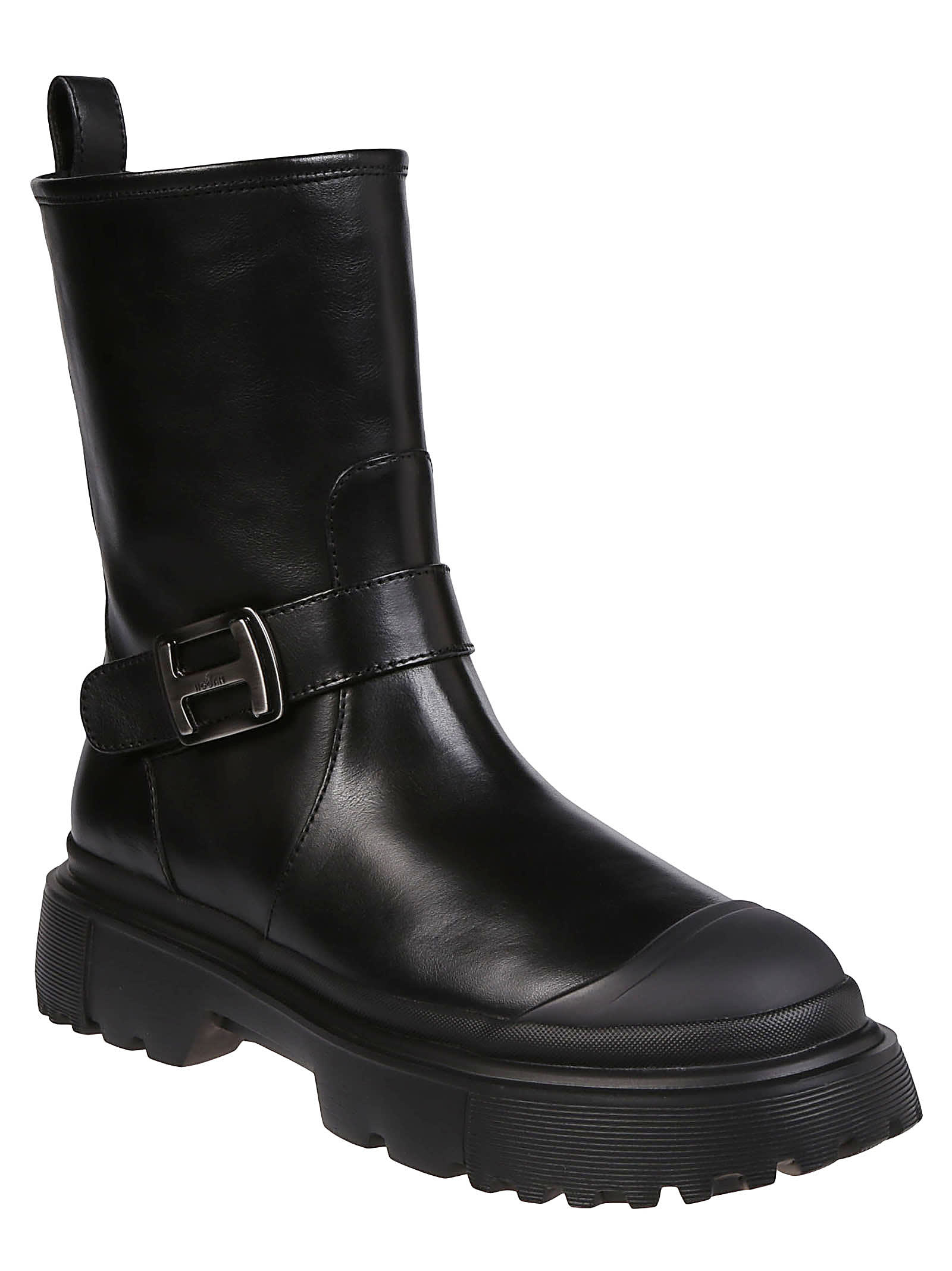 Shop Hogan H619 Biker Boots In Nero