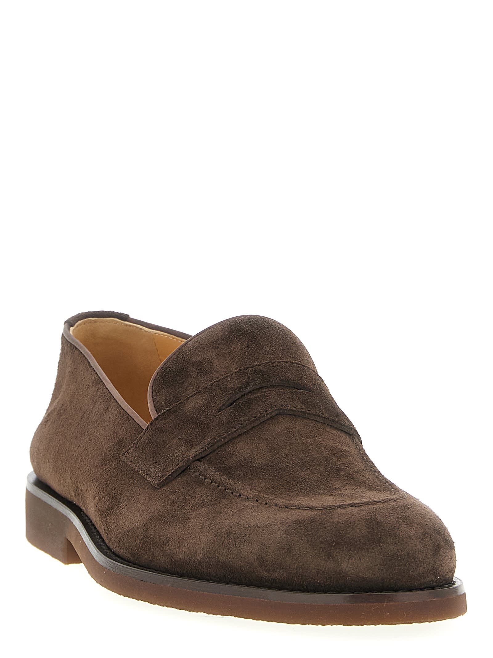 Brunello Cucinelli Suede Loafers In Brown