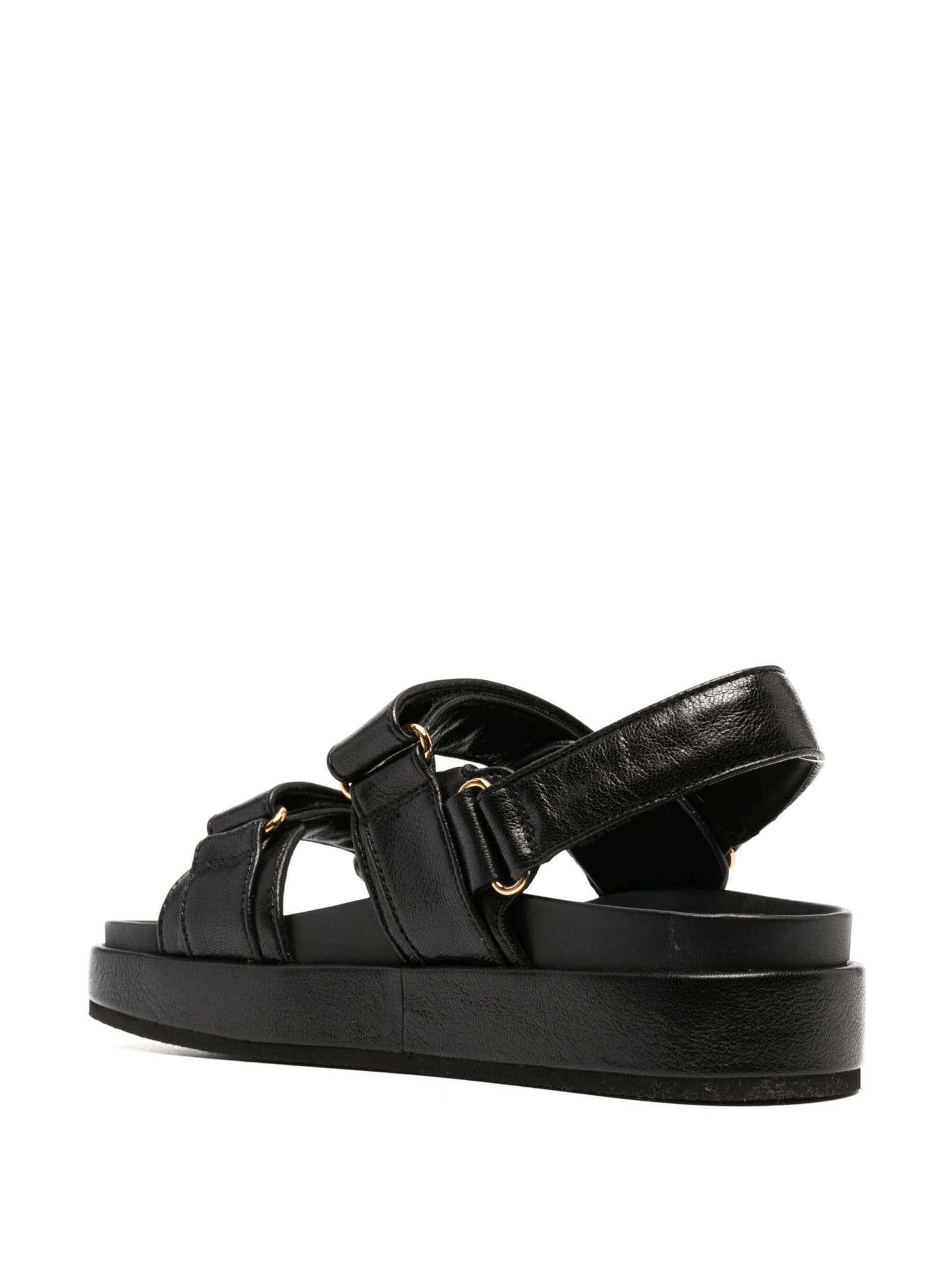 Shop Tory Burch Kira Sporty Sandals In Black Leather