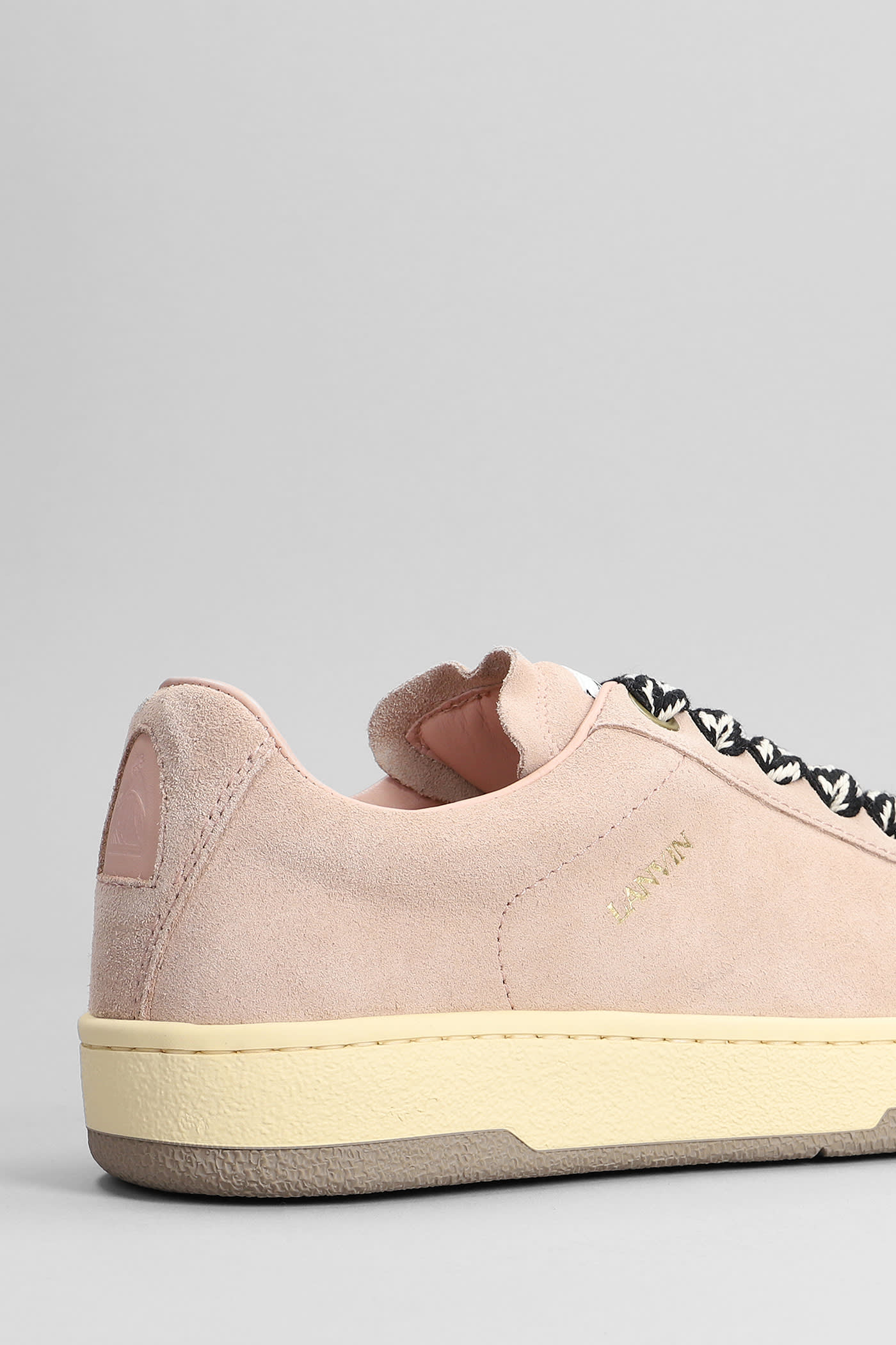 Shop Lanvin Lite Curb Sneakers In Rose-pink Leather