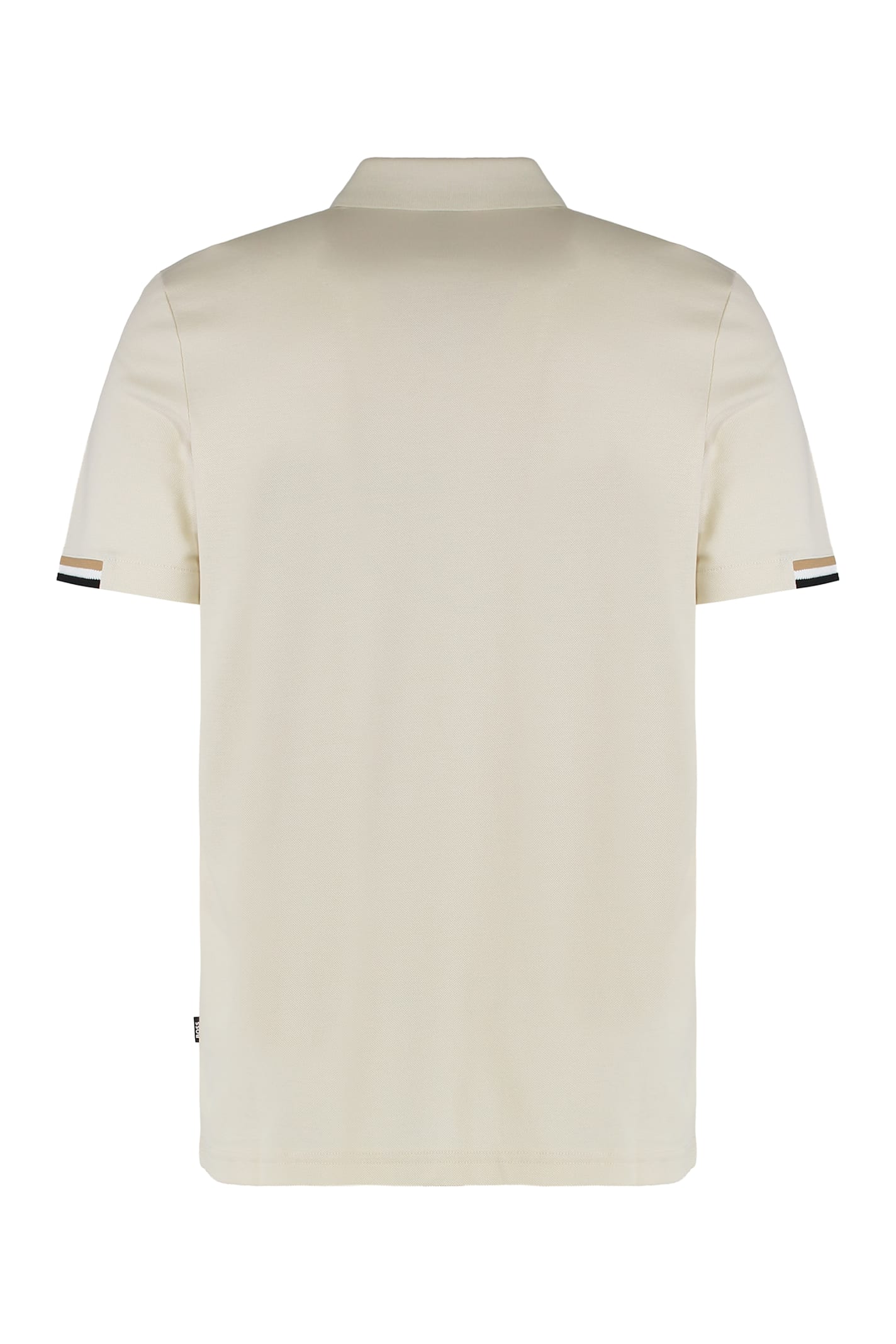 Hugo Boss Casual Short Sleeve Polo With Ribbed Cuffs In Neutral