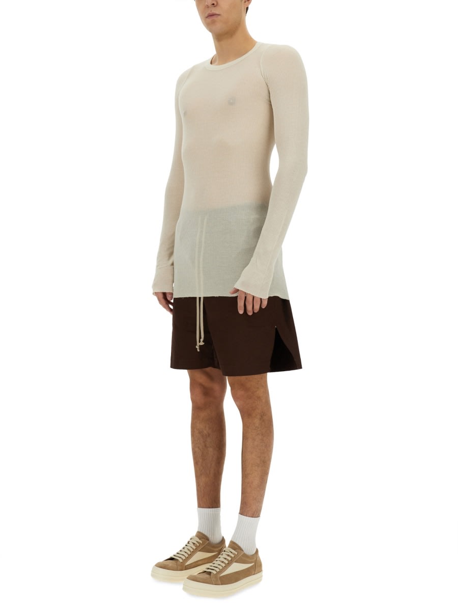 Rick Owens Cotton Bermuda Shorts In Brown