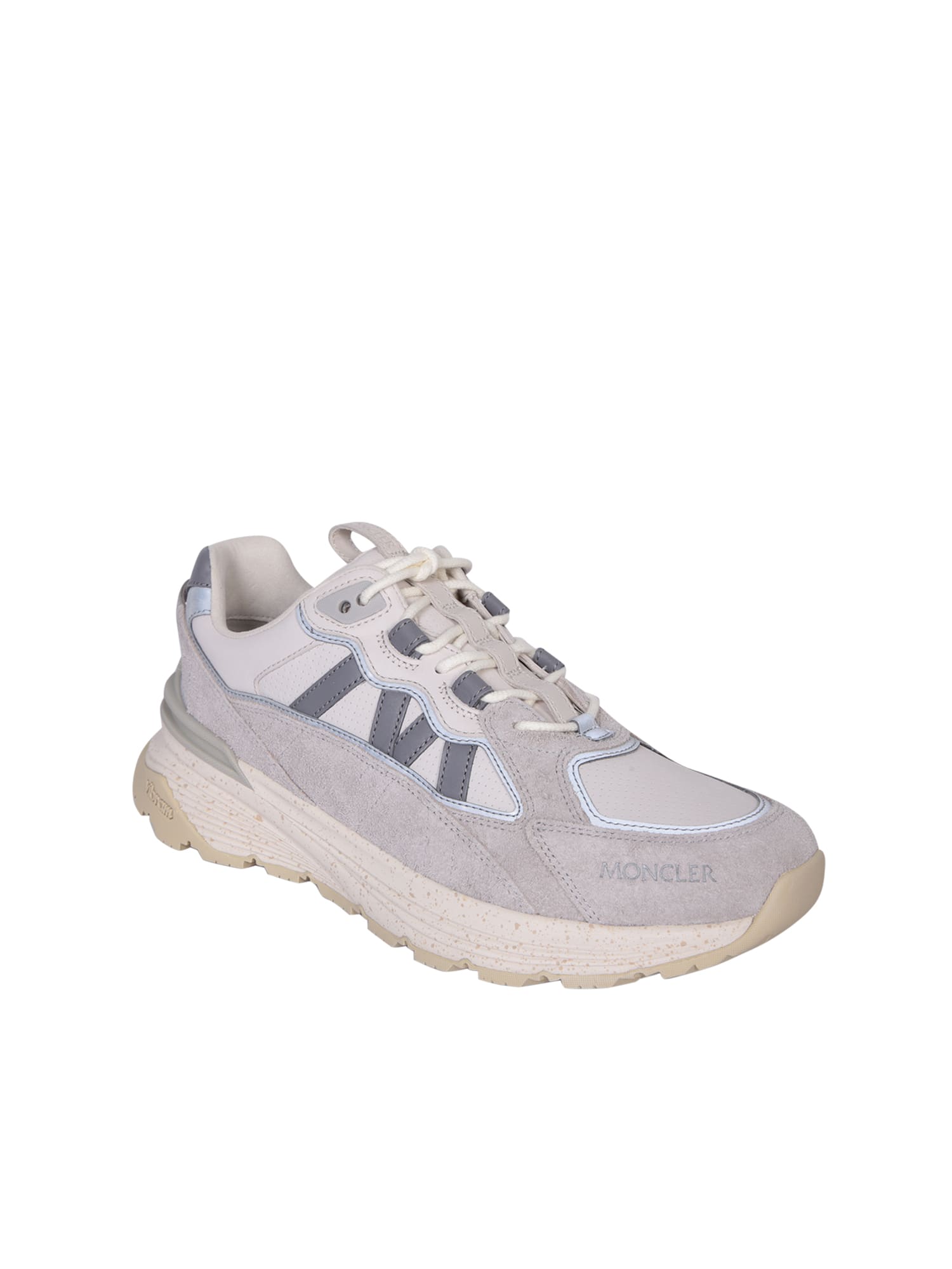 Shop Moncler Lite Runner Low Crean Sneakers In Grey