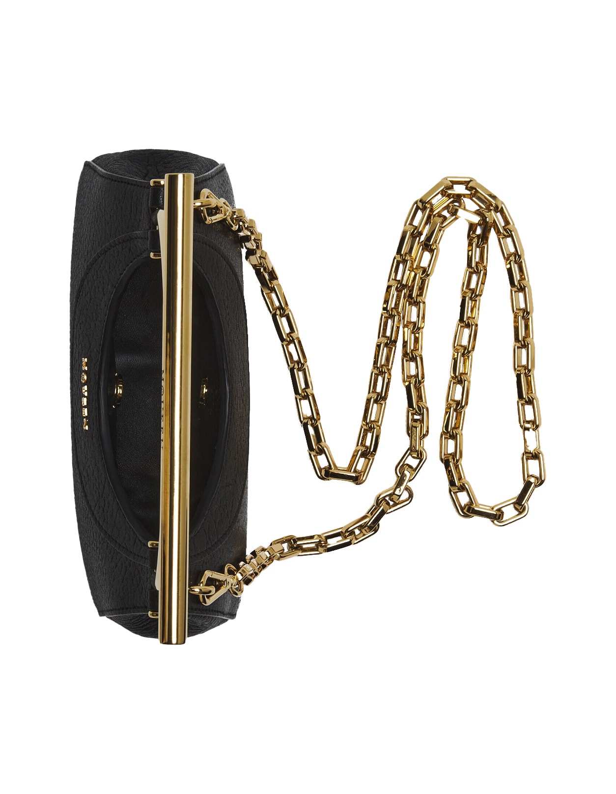 Shop Alexander Mcqueen Mini Cross-bar Bag In Black/gold