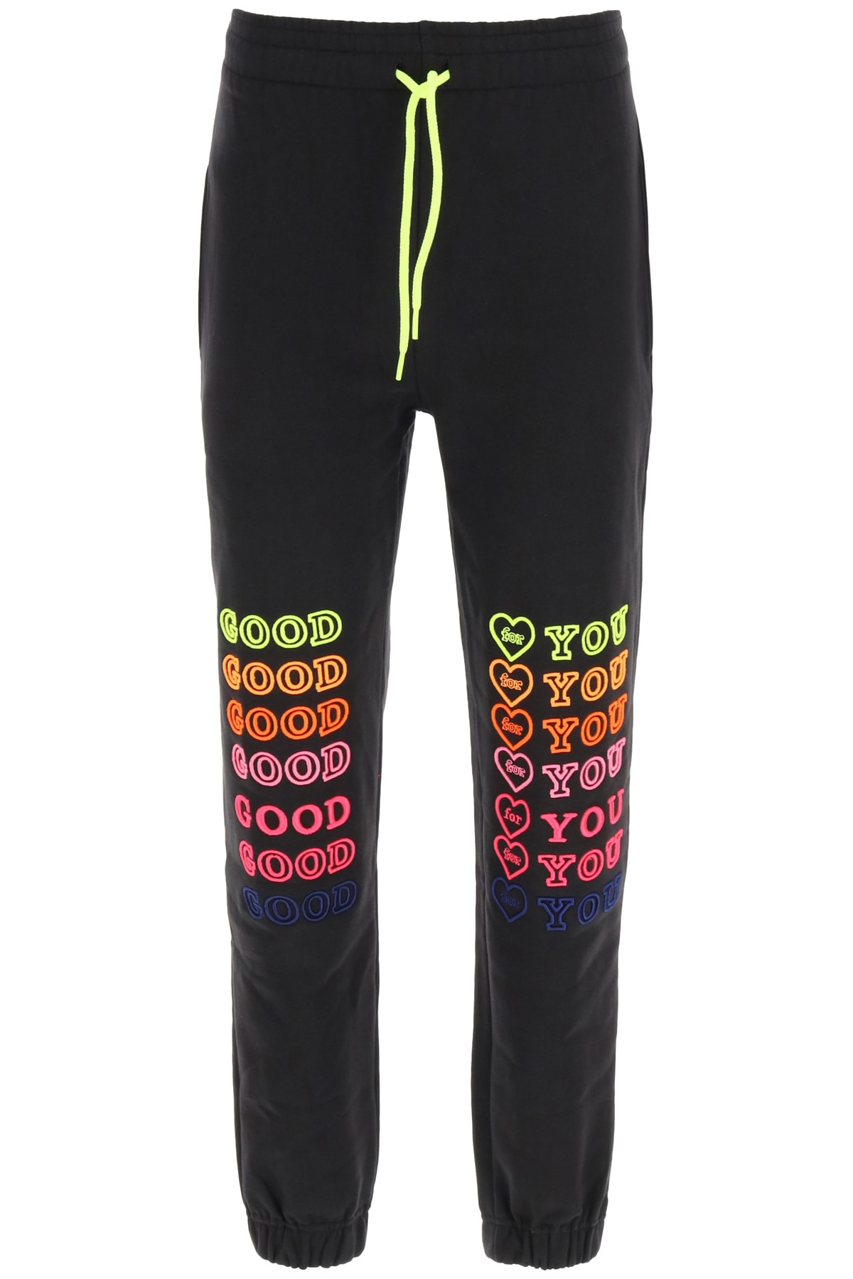 IRENEISGOOD GOOD FOR YOU EMBROIDERY JOGGERS,IGSP003 BLKMT