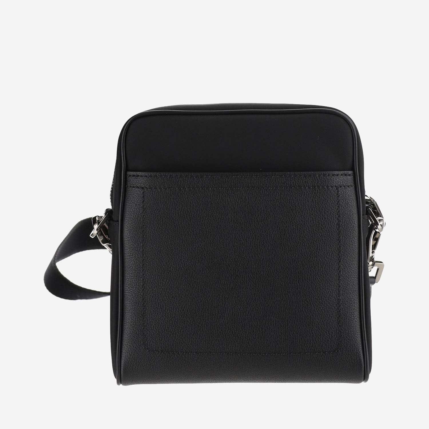 Shop Dolce & Gabbana Garnet Calfskin And Nylon Shoulder Bag In Black
