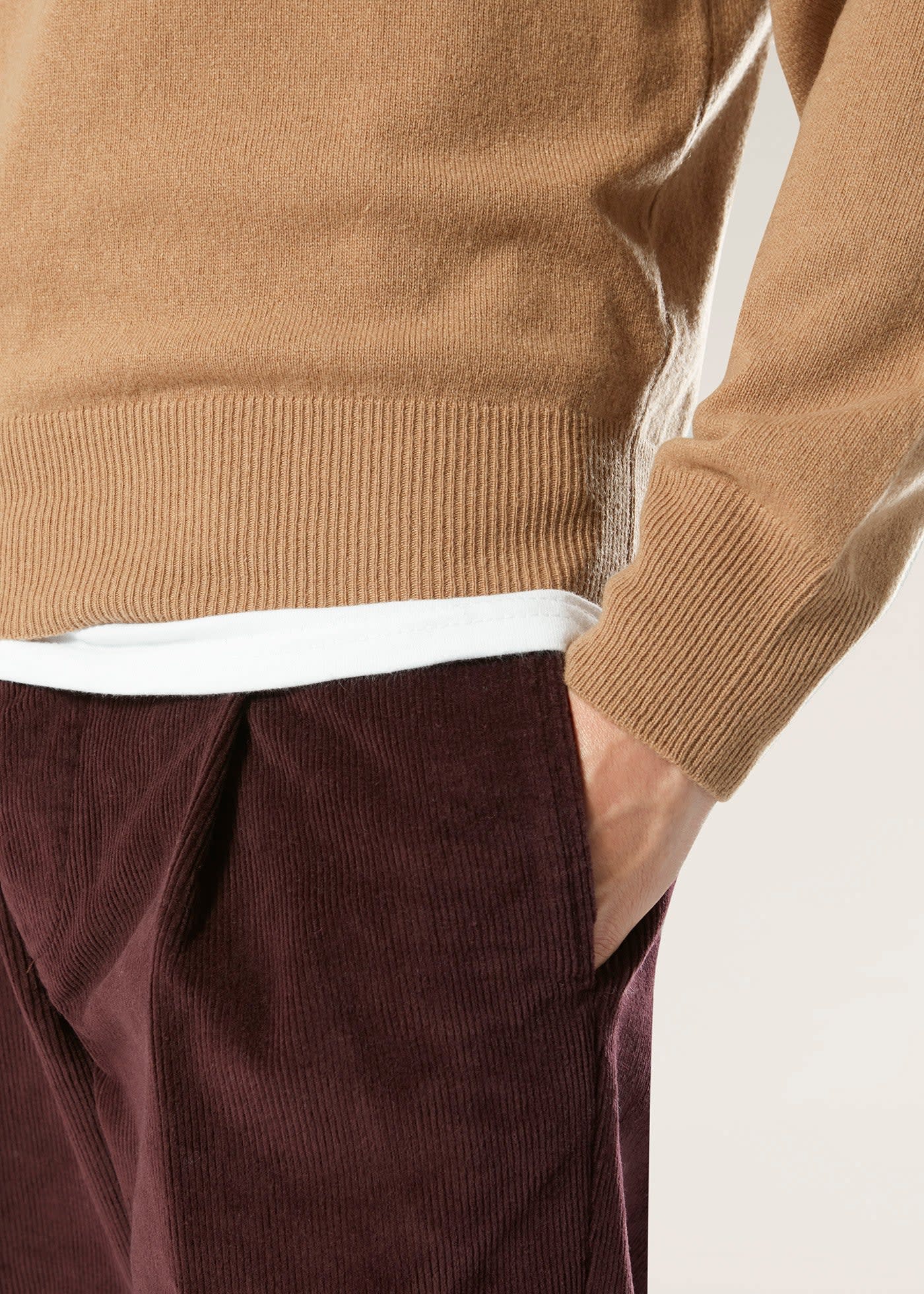 Shop Doppiaa Aantioco Burgundy Pleated Stretch Cotton-corduroy Trousers