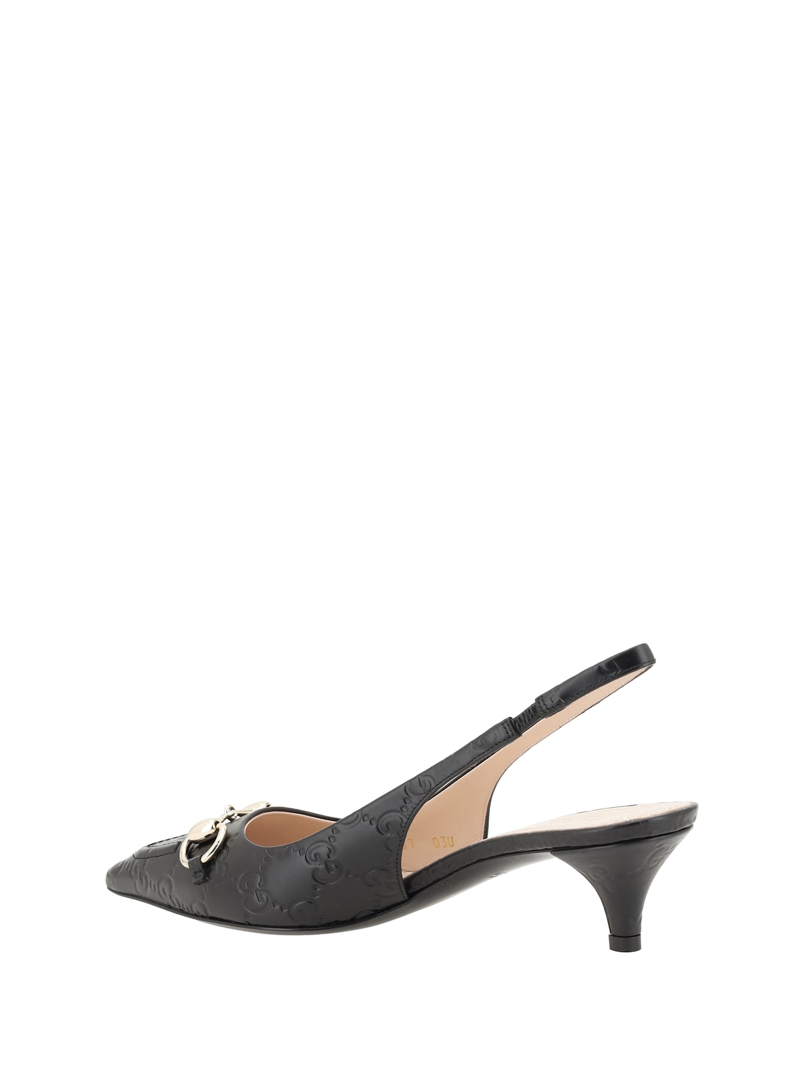 Gucci Horse-collar Button Open-heel Shoes In Black/black