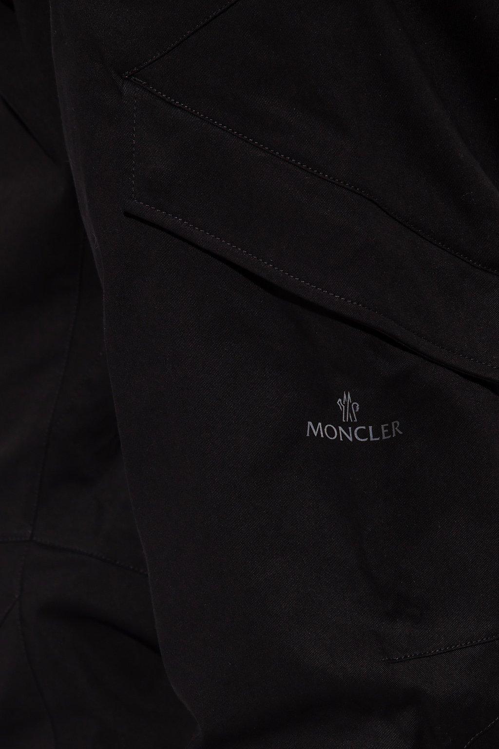 Shop Moncler Straight Leg Cargo Trousers In Black