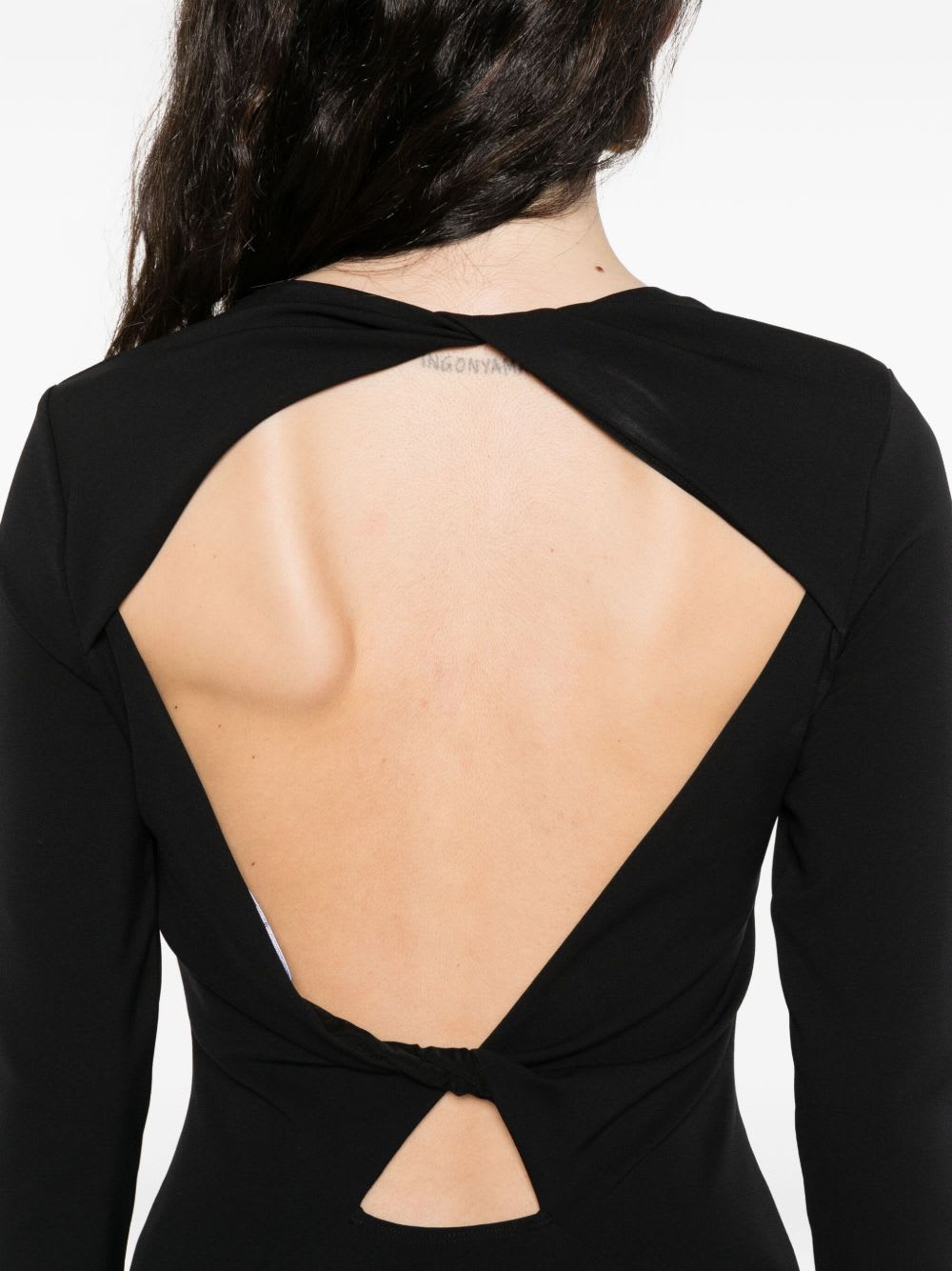 Emporio Armani Midi Dress Featuring Knot Detail And Open Design In Blue