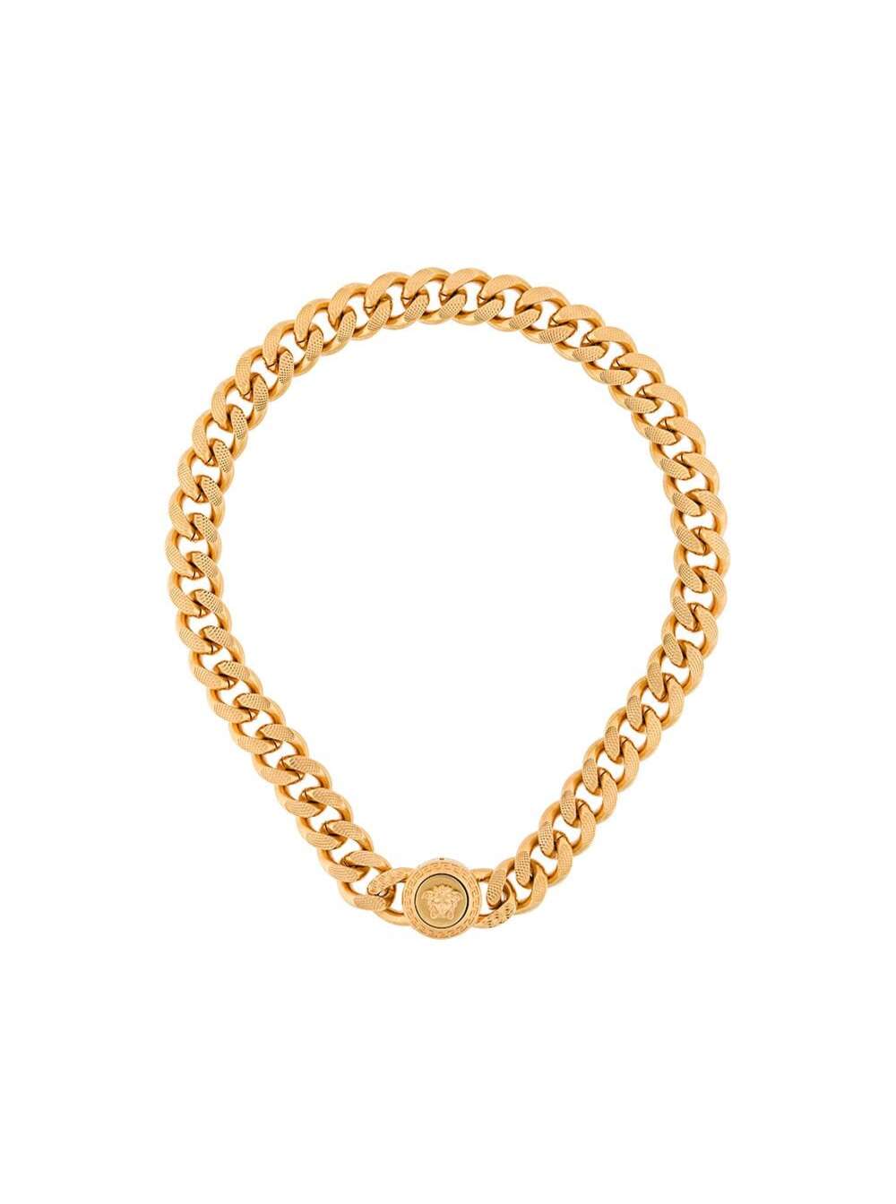 Shop Versace Medusa Gold-tone Chain Necklace In Hypoallergenic Metal  Man In Metallic
