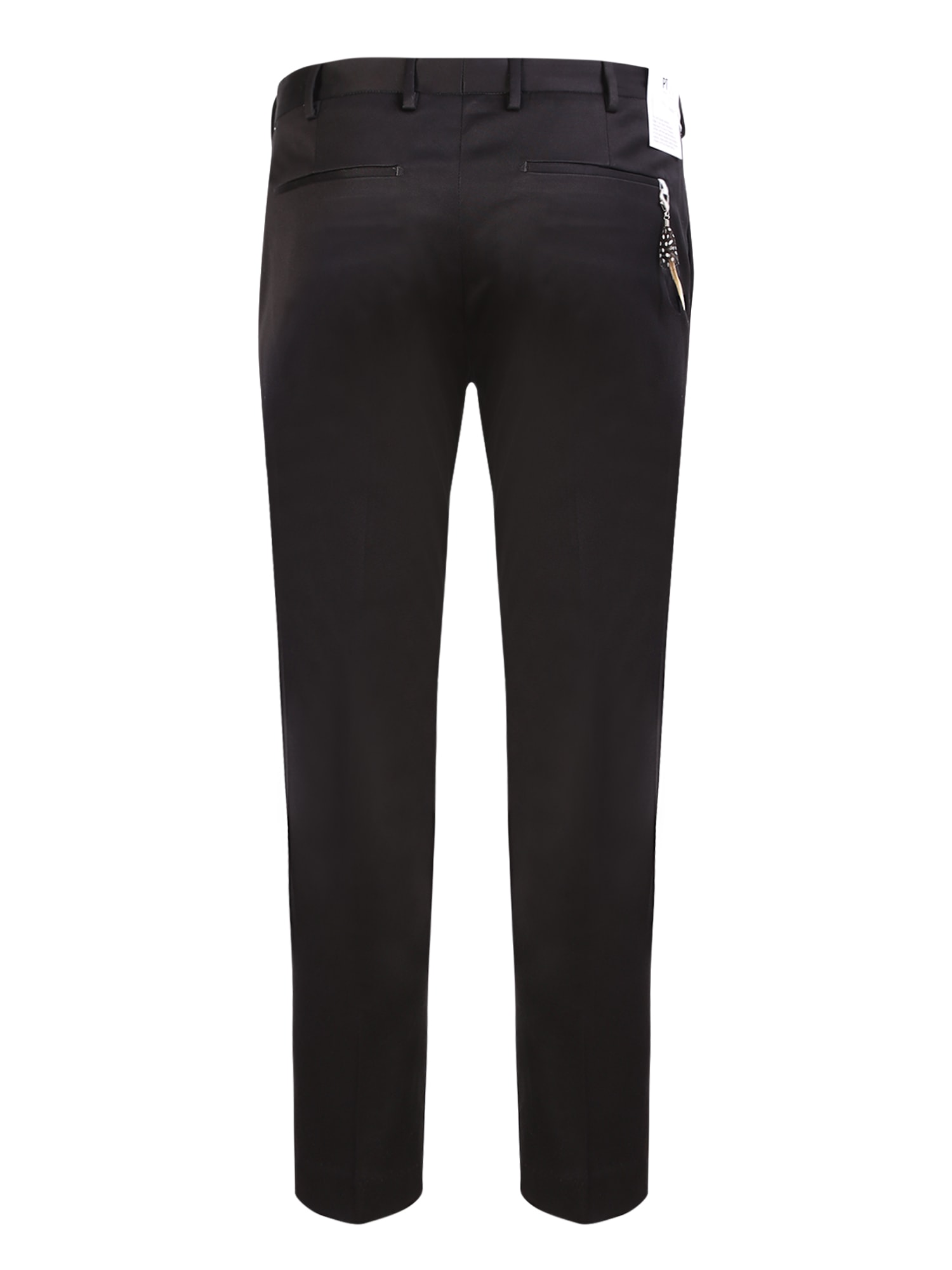 Shop Pt01 Cotton Blend Trousers In Black