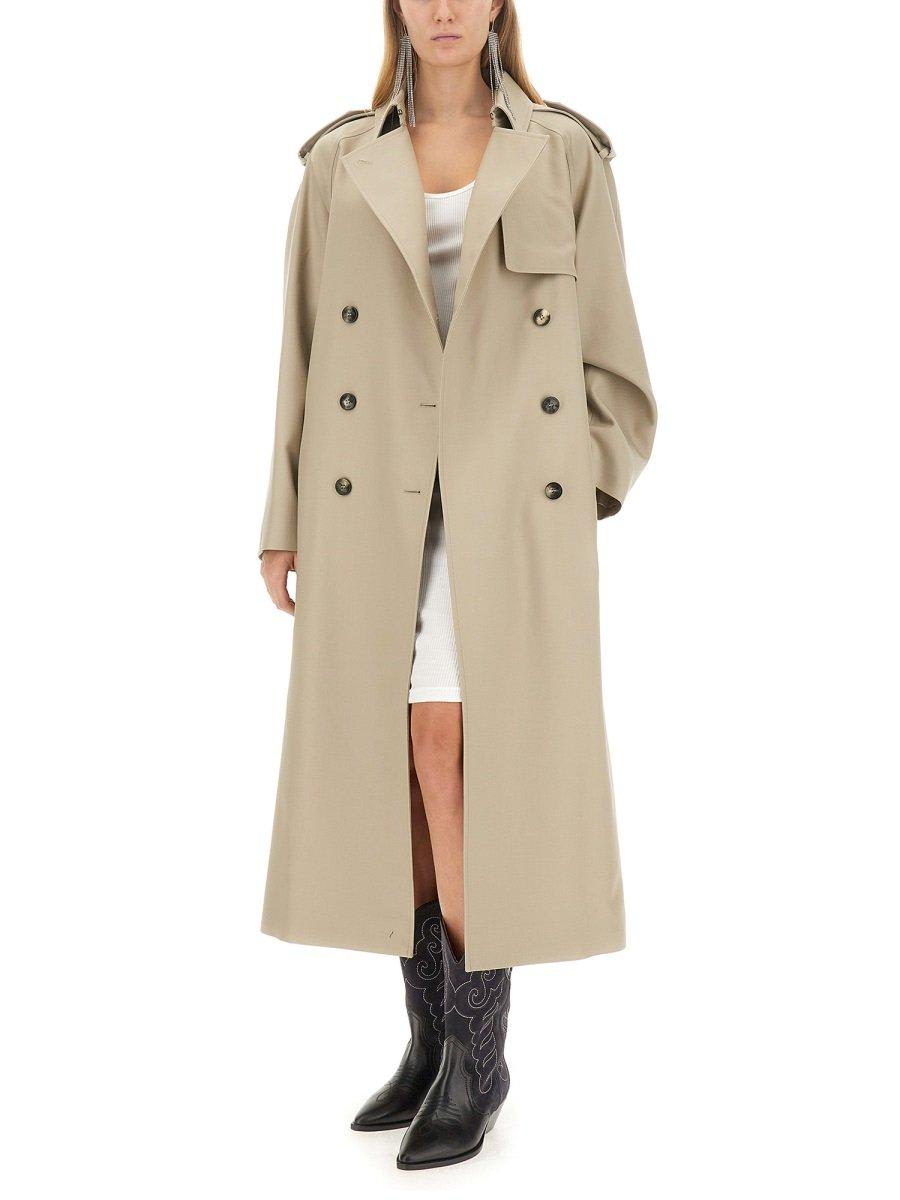 Shop Isabel Marant Doublebreasted Belted Coat In Beige