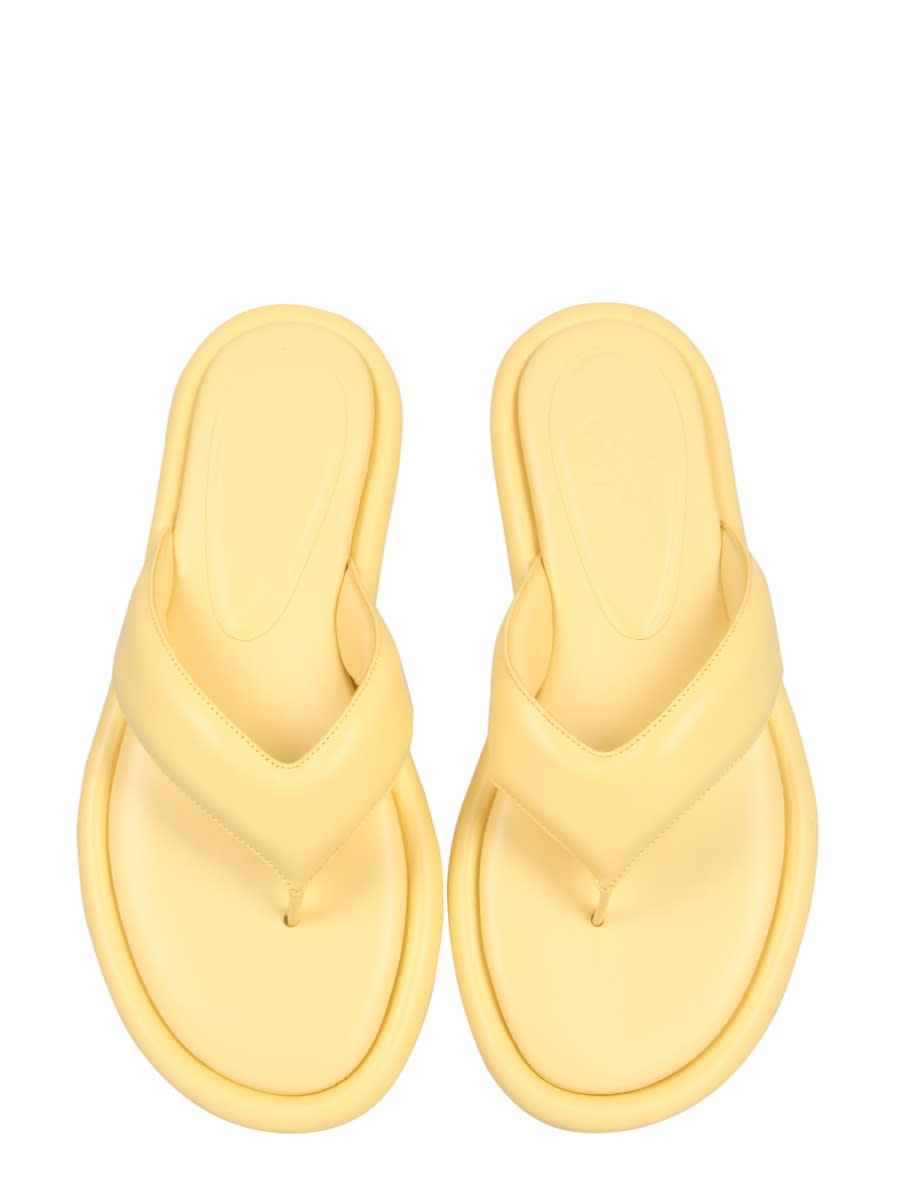 Gia Borghini Gia 5 Puffy Flat Sandals In Yellow