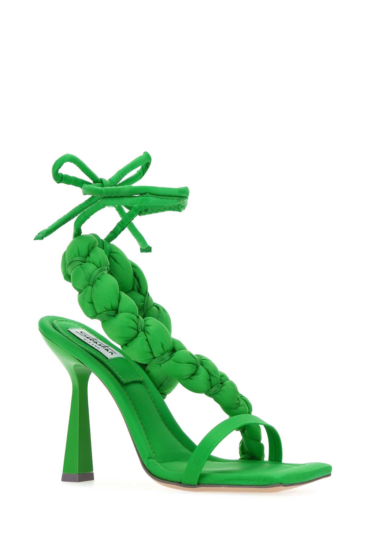 Sebastian Milano Green Nylon Untangled Sandals In Grren