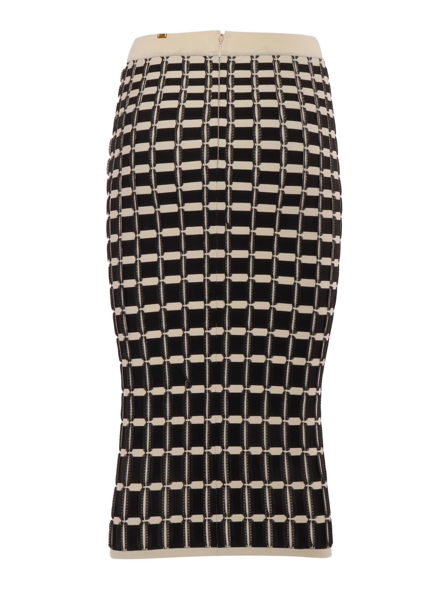 Elisabetta Franchi Micro-ruffles Midi Skirt In Black