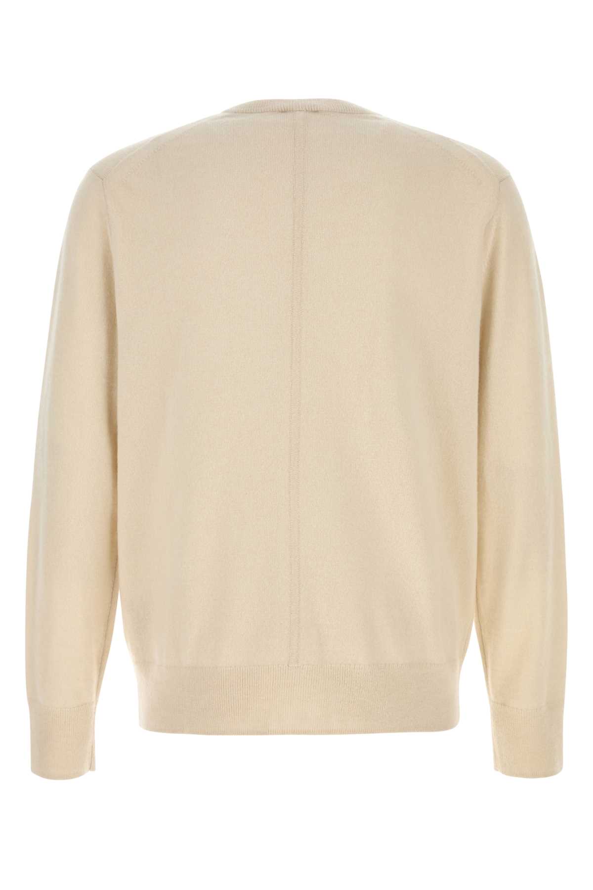 Calvin Klein Ivory Cashmere Blend Sweater In Neutral