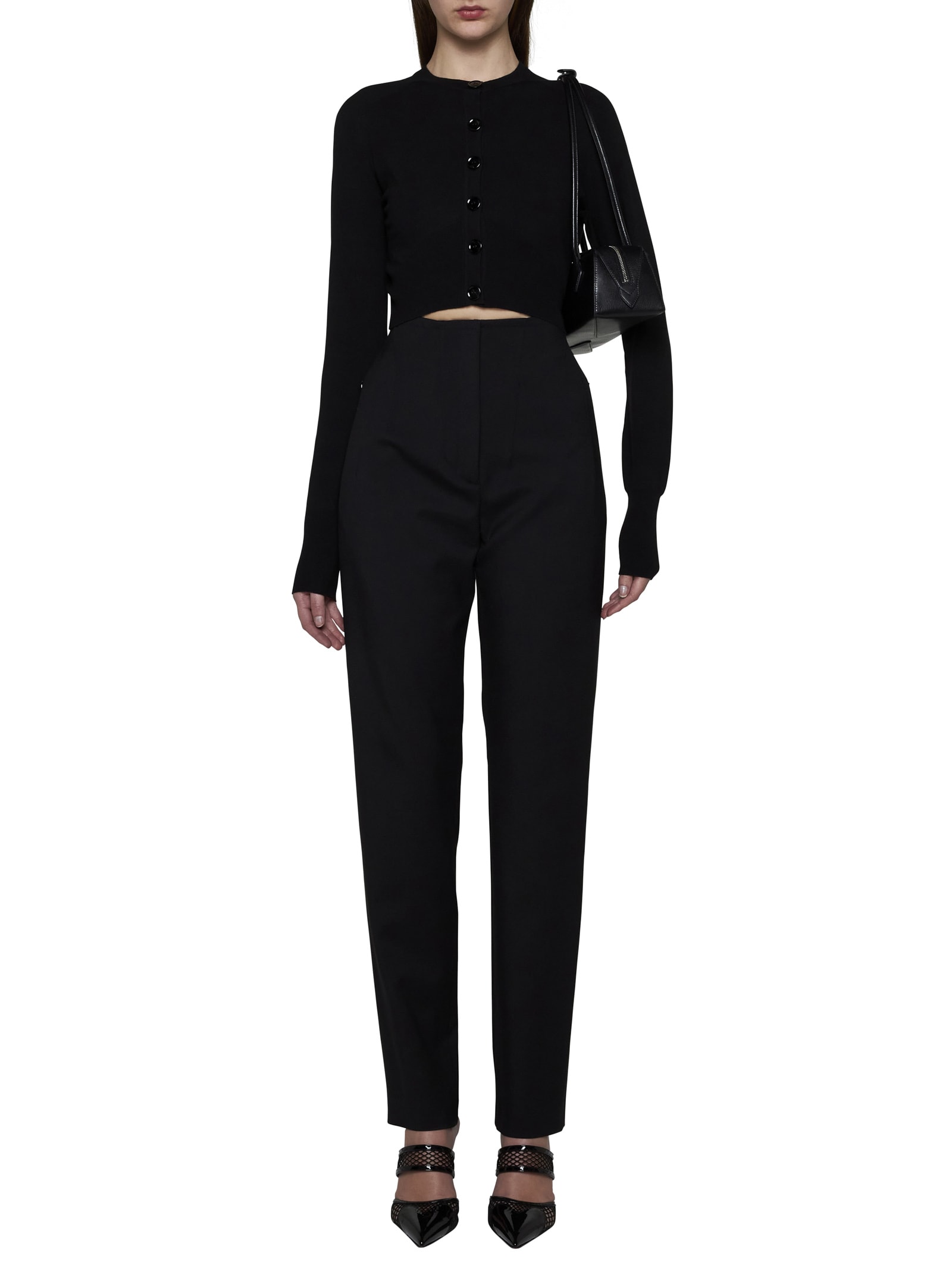 Alaïa Corset Wool Trousers In Noir Alaia