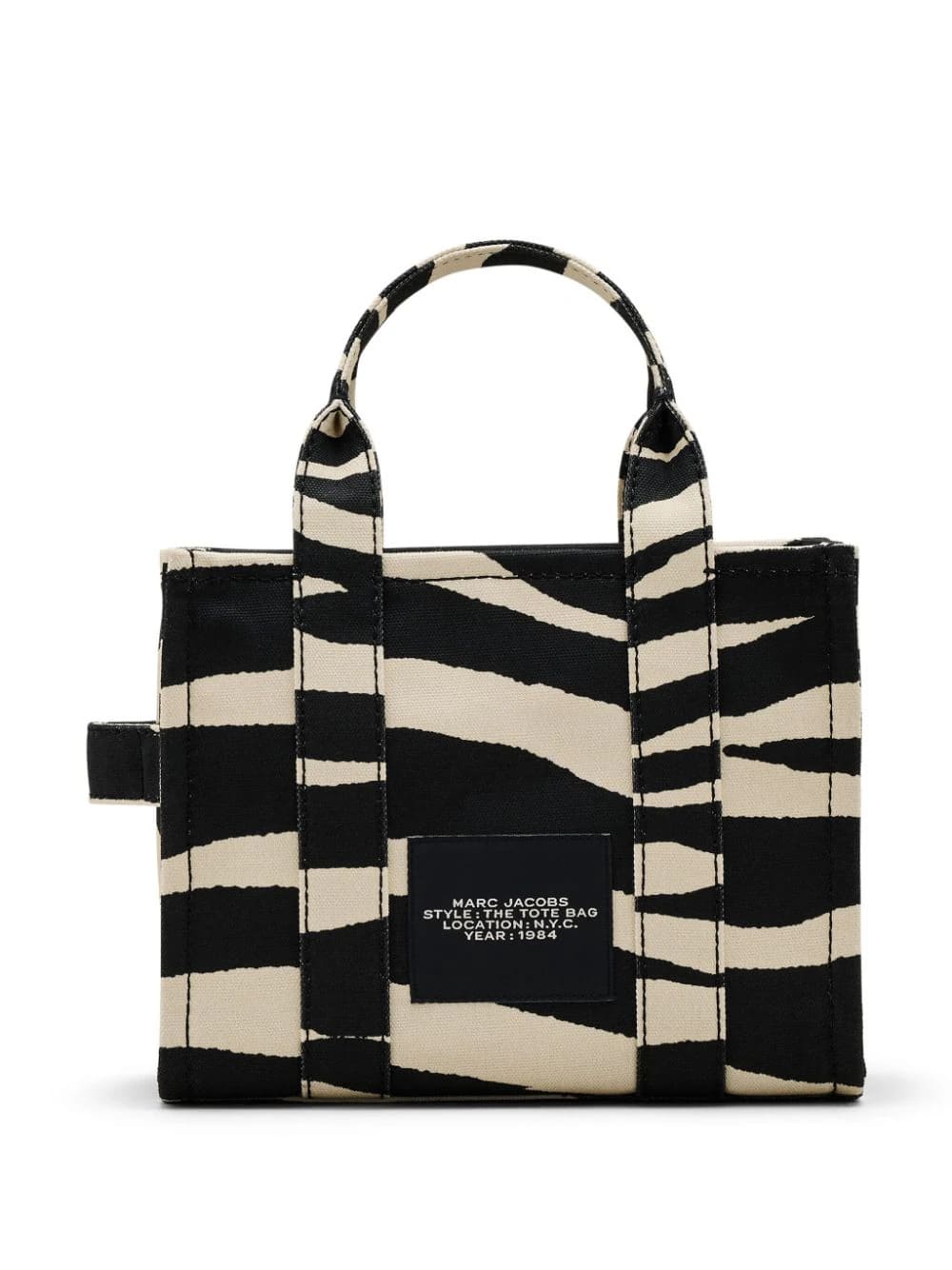 Shop Marc Jacobs The Small Tote Canvas In Black White