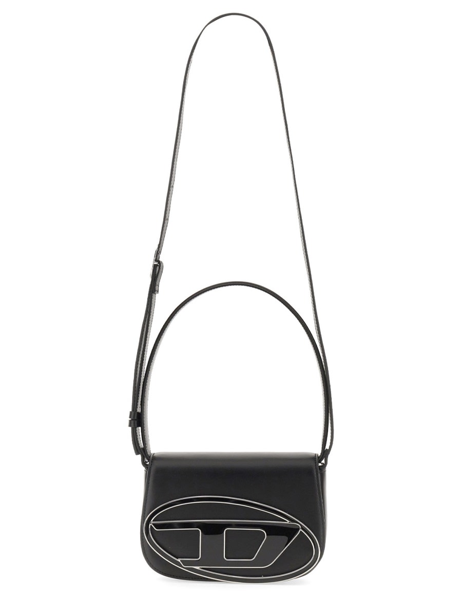 Diesel Compact Minimalist Shoulder Bag With Smooth Finish In Black