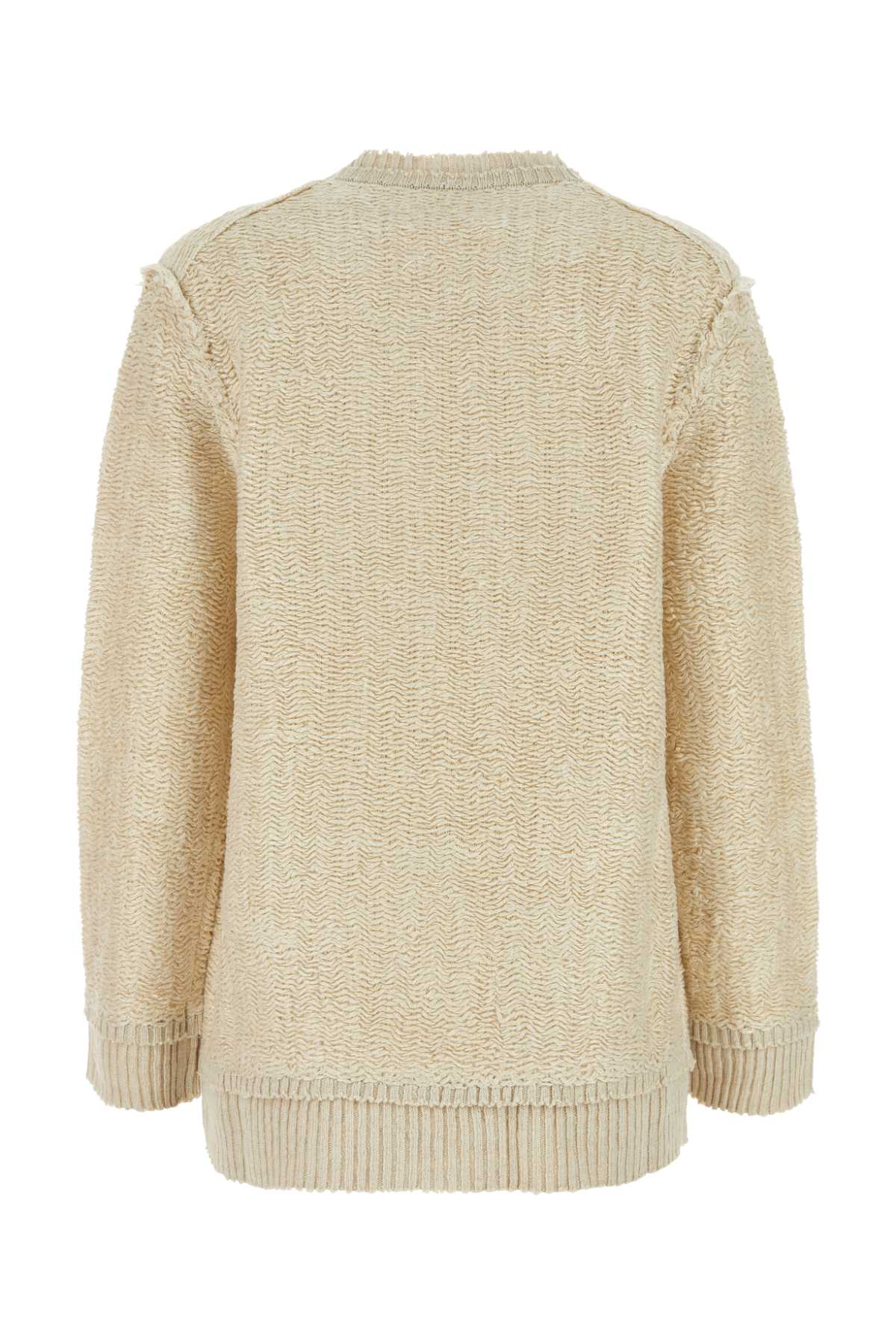 Shop Maison Margiela Sand Hemp Blend Oversize Sweater In 109f