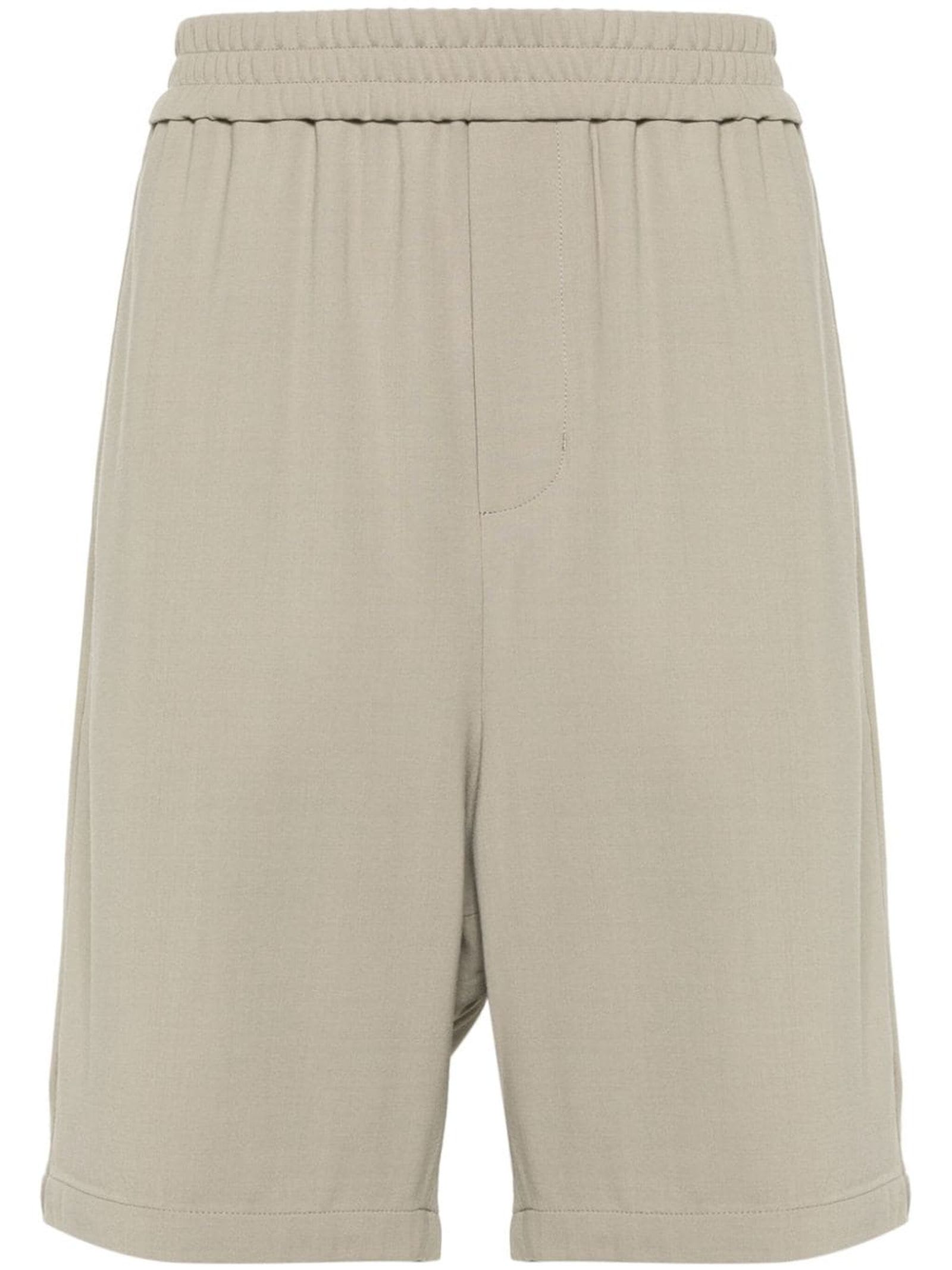 Ami Alexandre Mattiussi Ami Chalk Cotton Bermuda Shorts In Beige