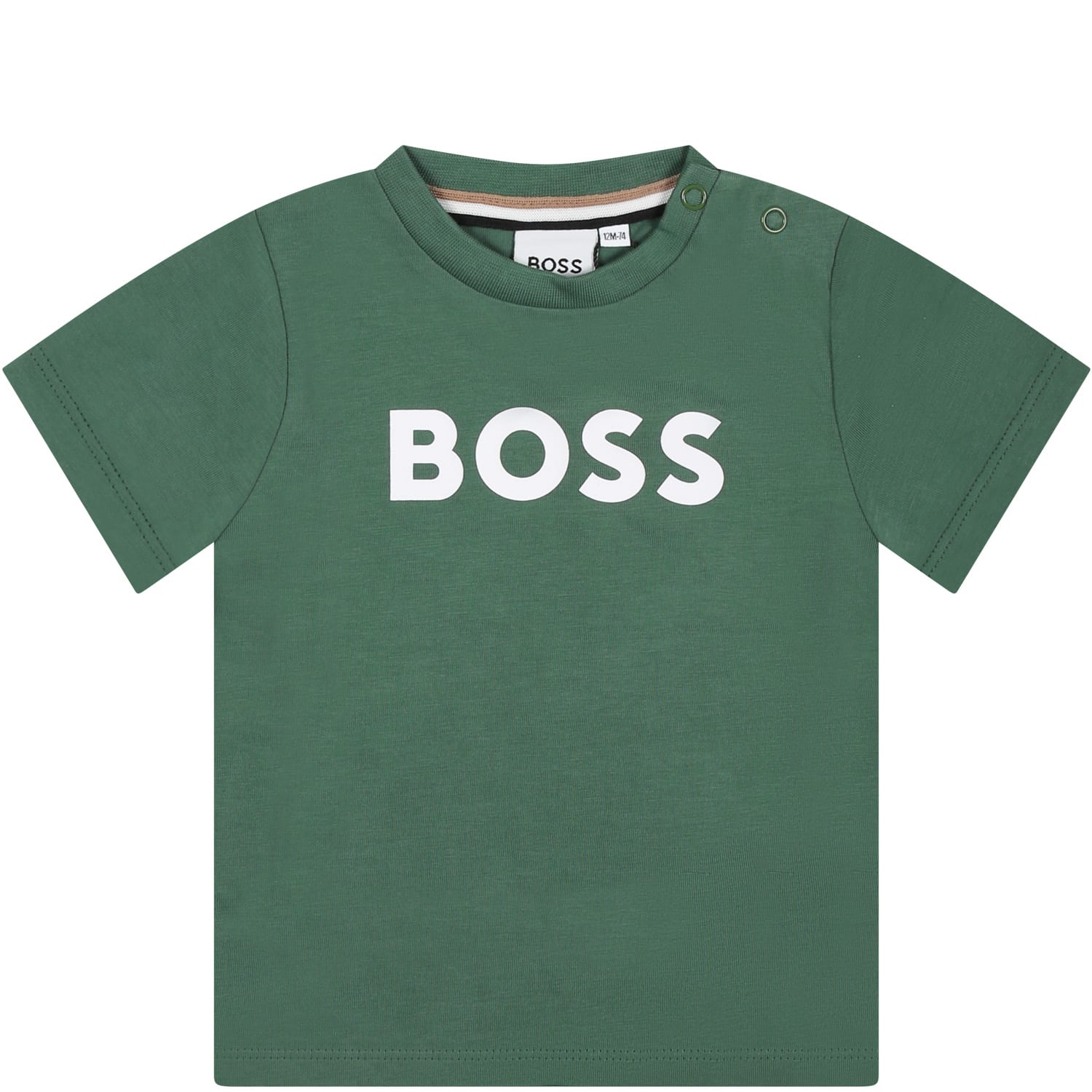 Hugo Boss Green T-shirt For Baby Boy With Logo