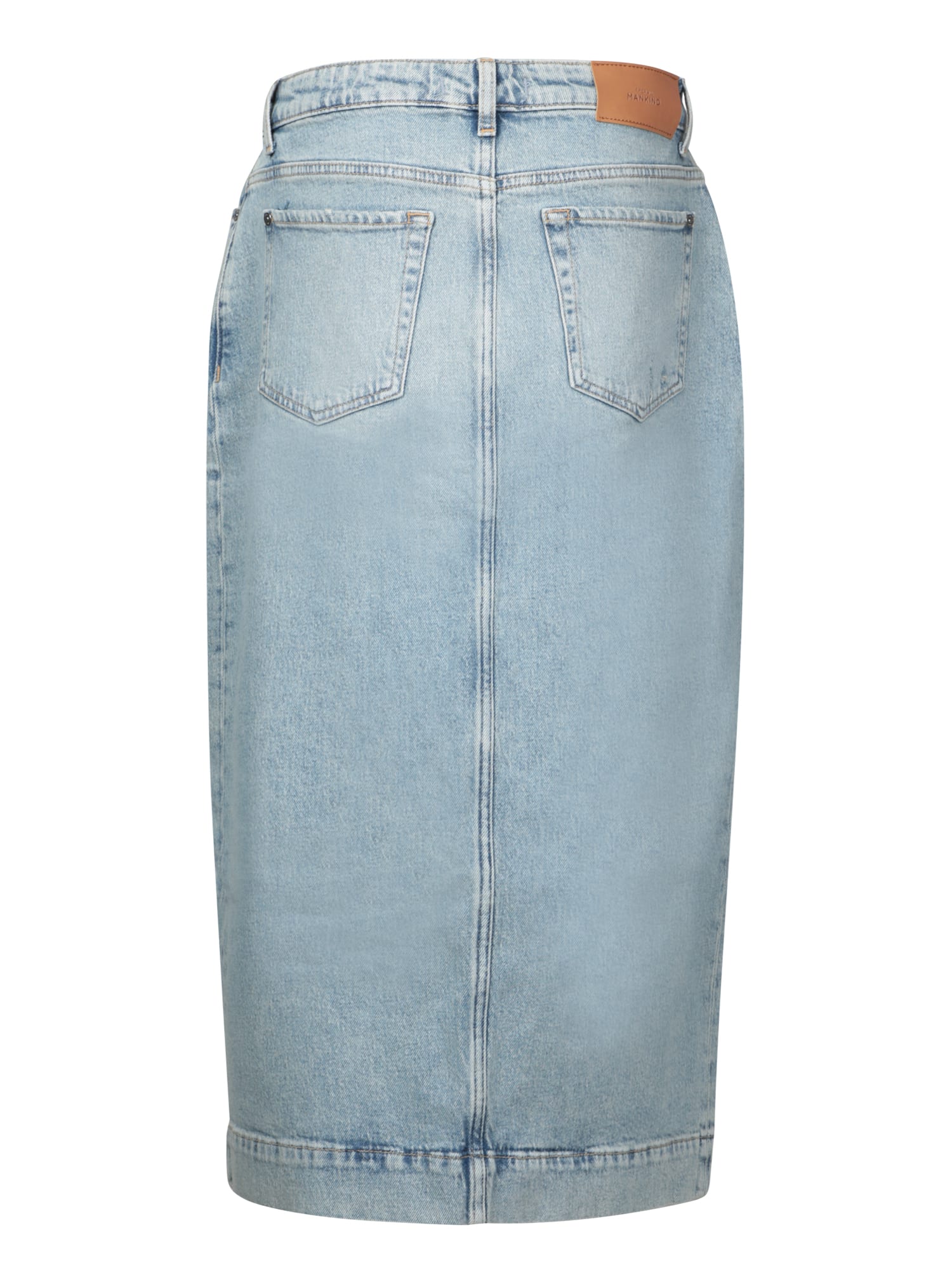 7 For All Mankind Amber Denim Cotton Skirt In Blue