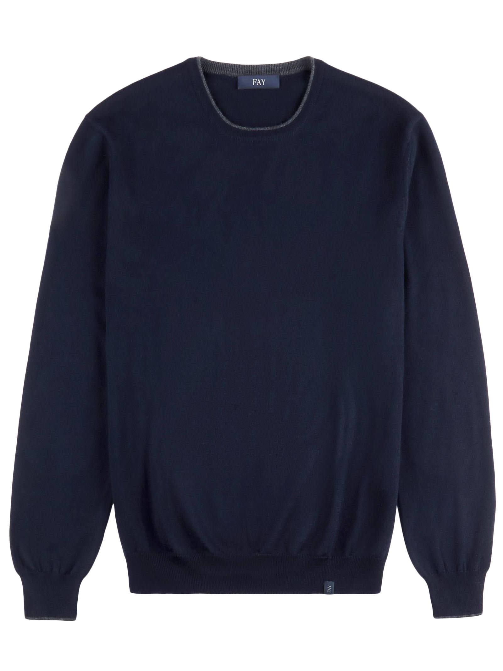 Shop Fay Jumper In Blue Shaved Wool Knit In Blu Grigio