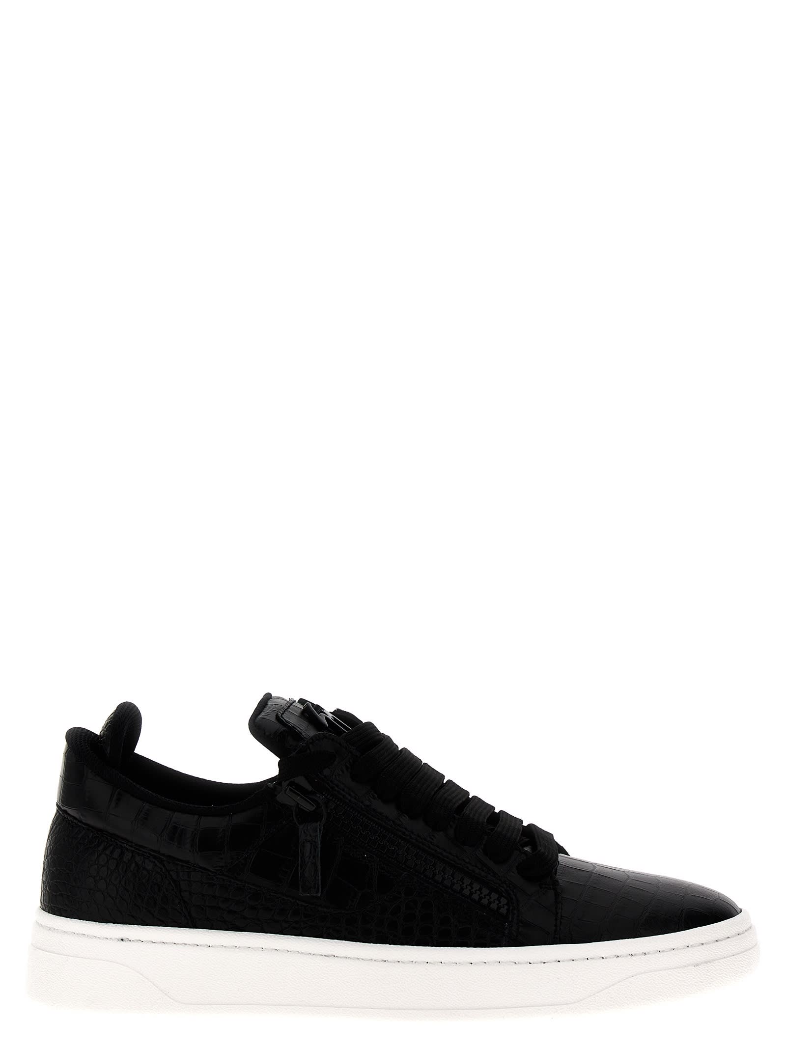 Shop Giuseppe Zanotti Gz94 Sneakers In White/black