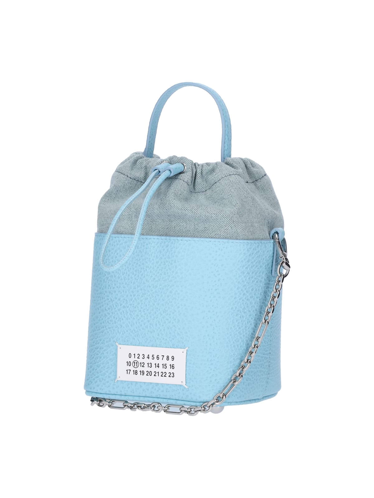 Shop Maison Margiela 5ac Small Bucket Bag In Light Blue